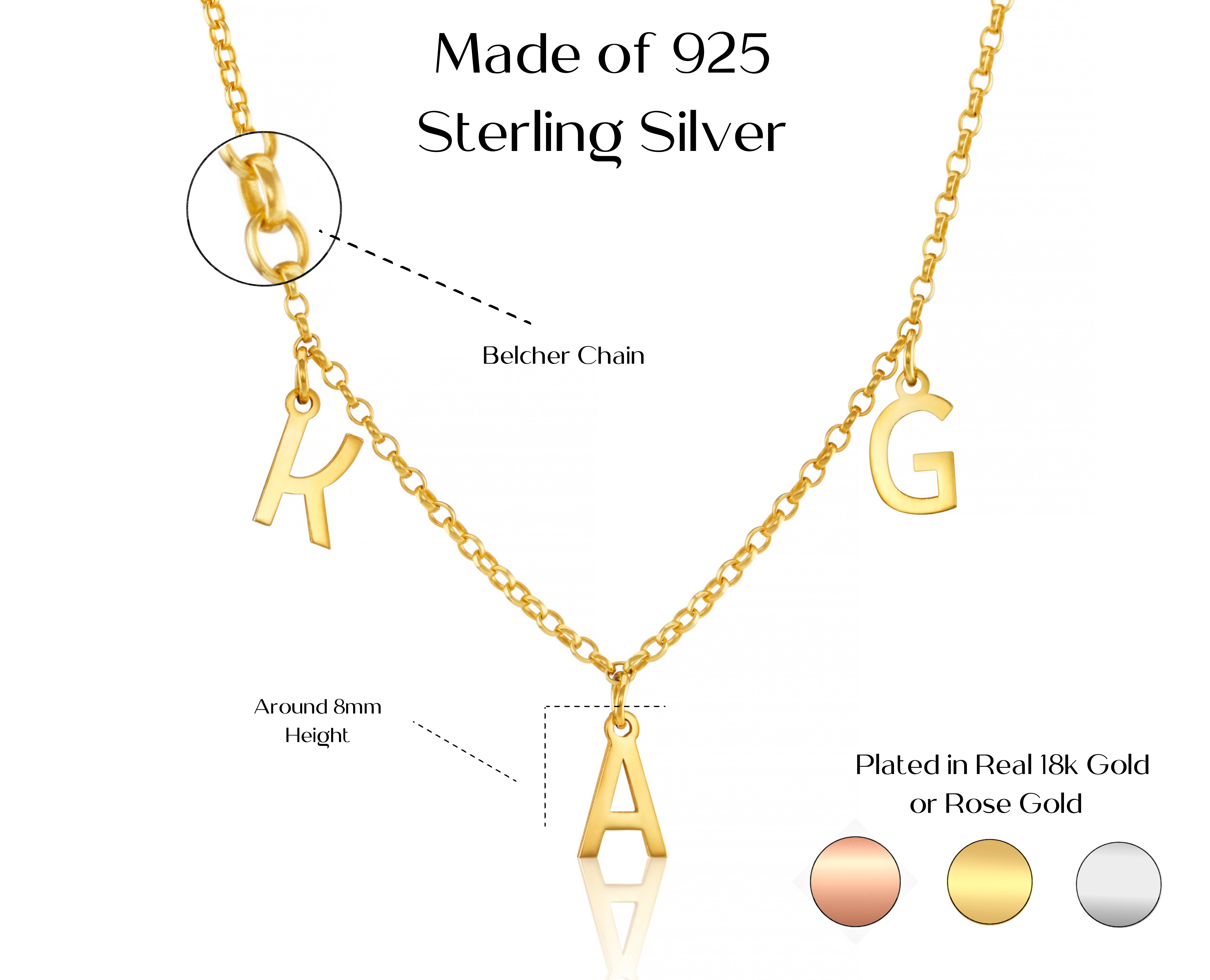 Personalised Name Choker Necklace Initial Pendant