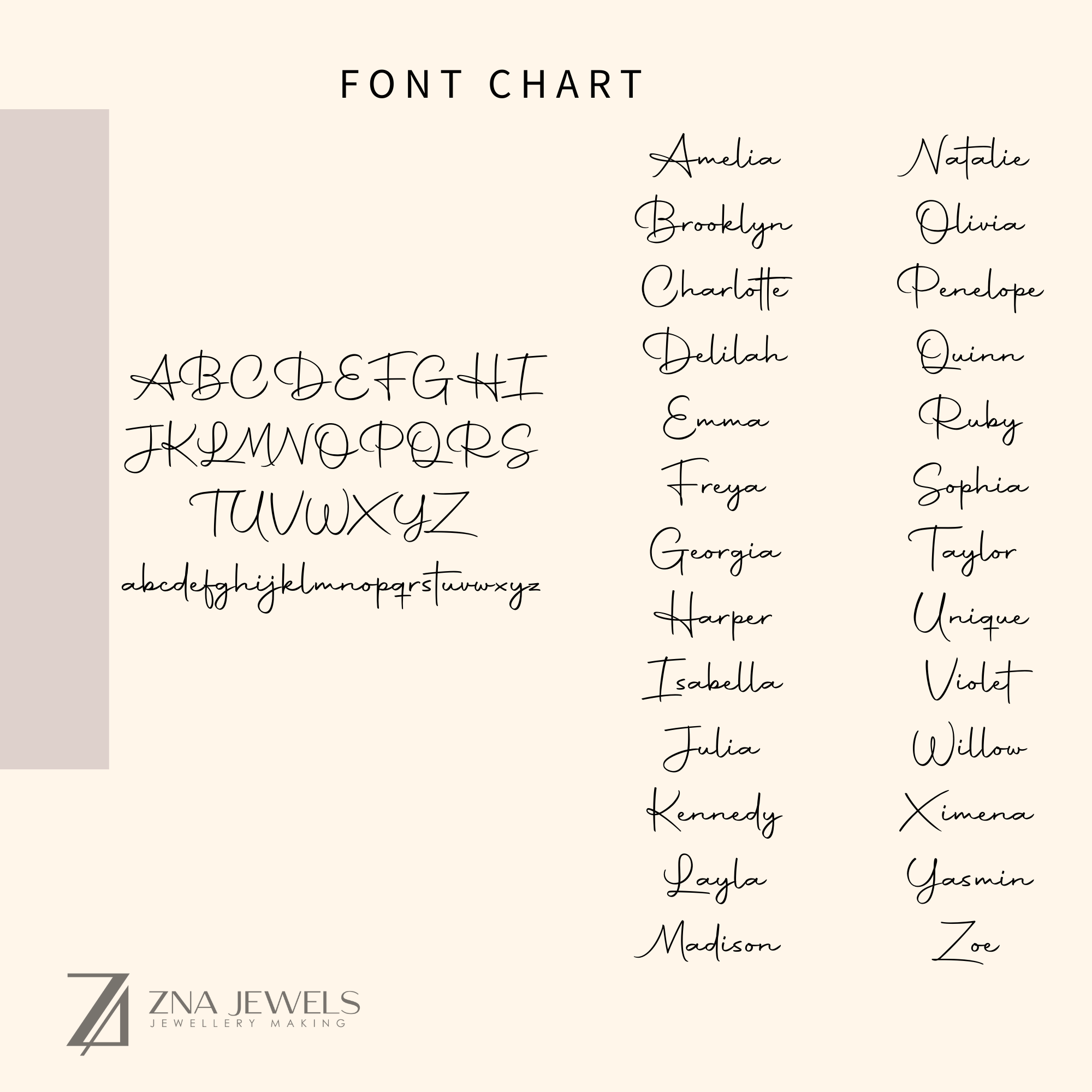 Personalised Name Necklace in Elegant Cursive Font