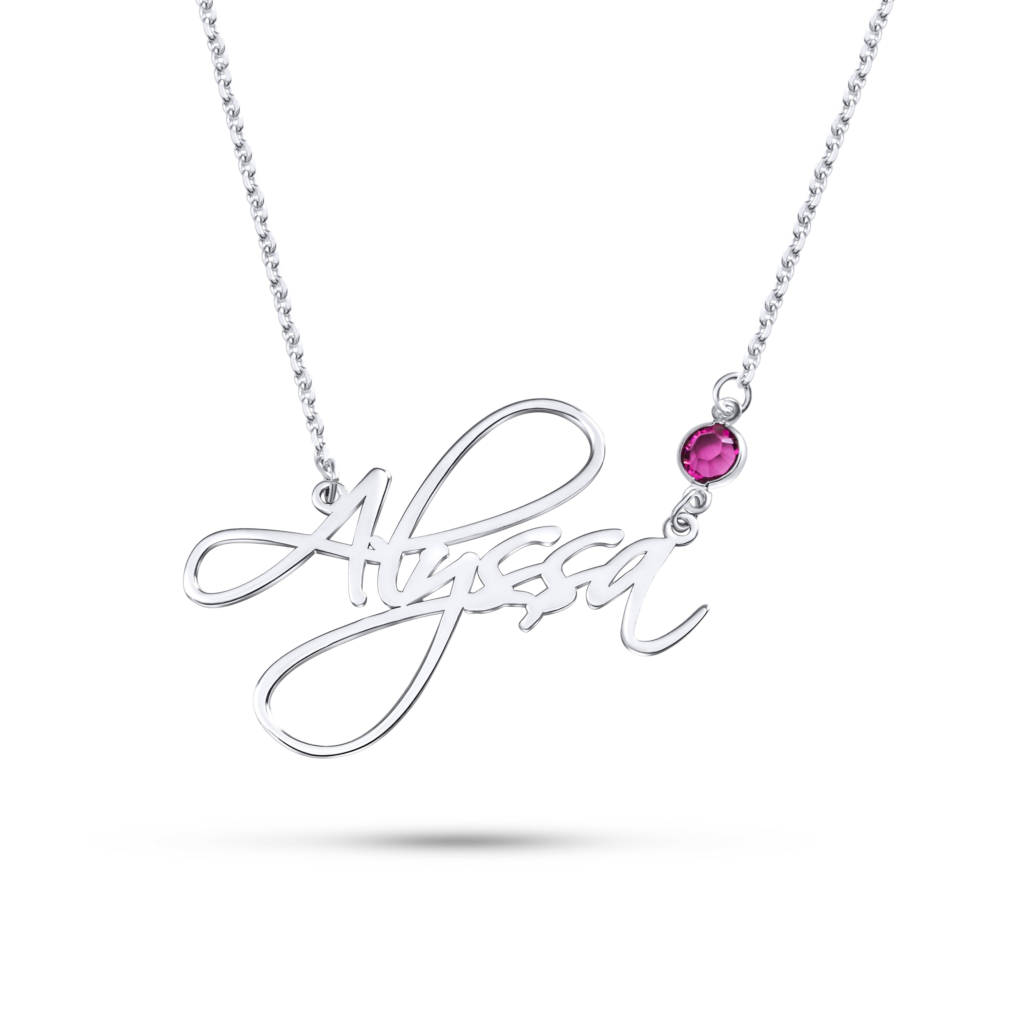 Personalised Birthstone Name Necklace