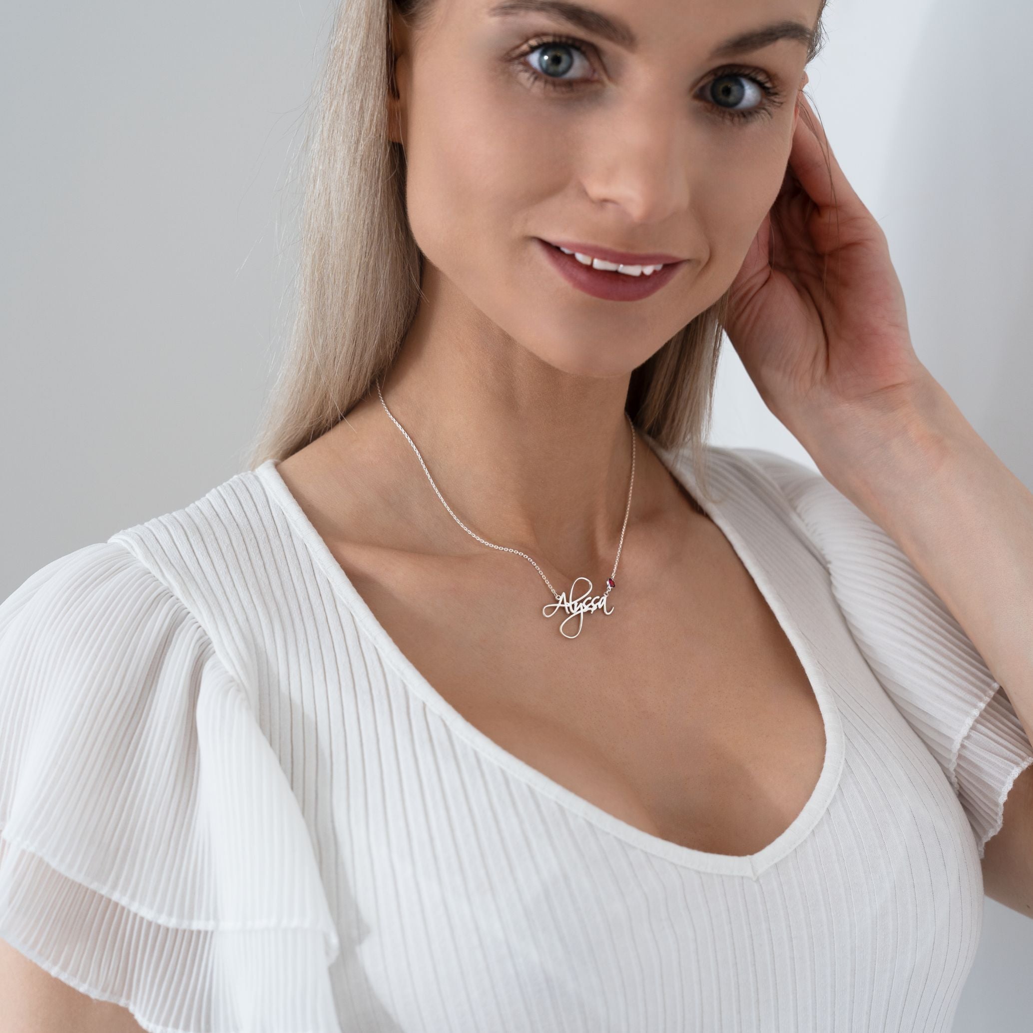 Personalised Birthstone Name Necklace