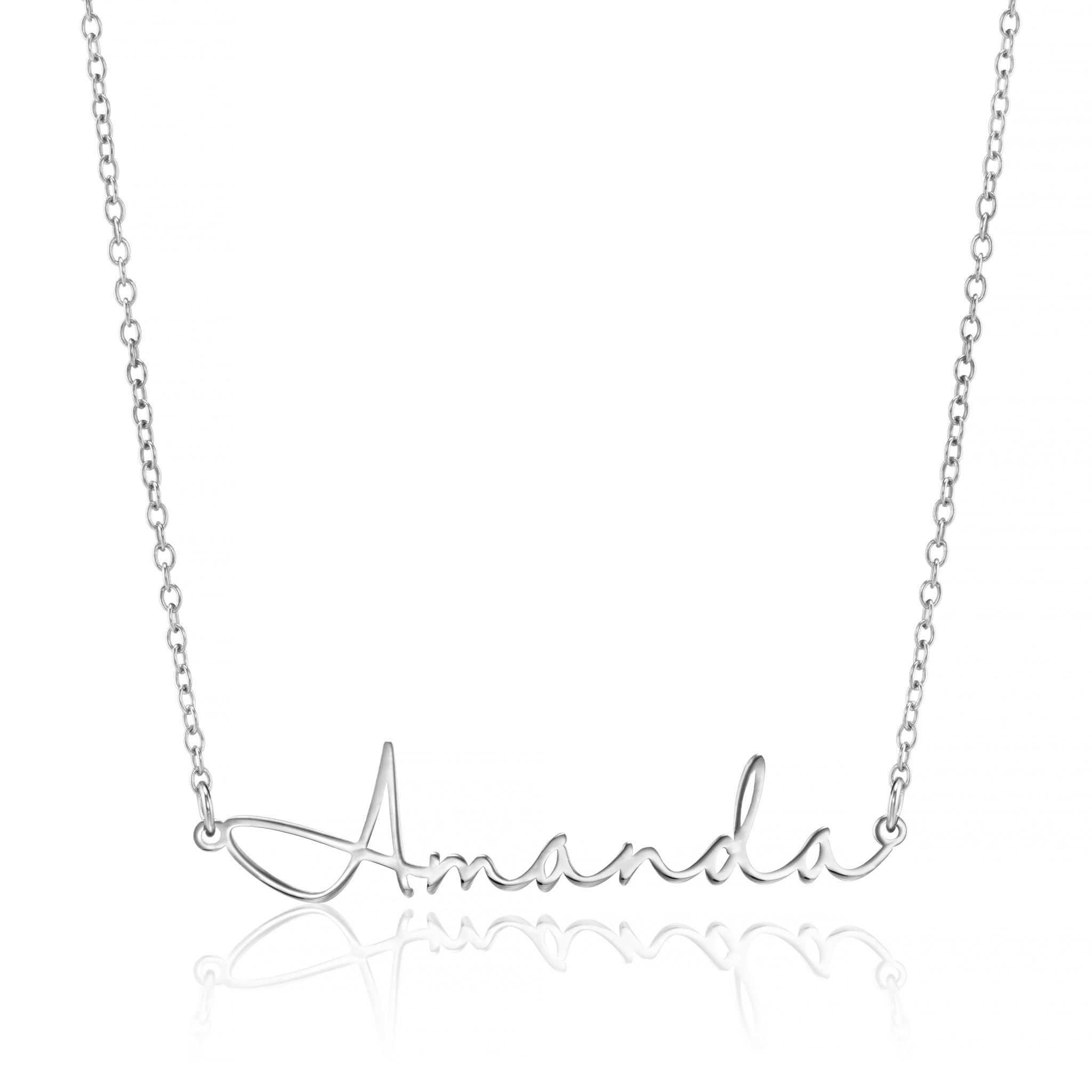 Personalised Elegant Cursive Font Name Necklace