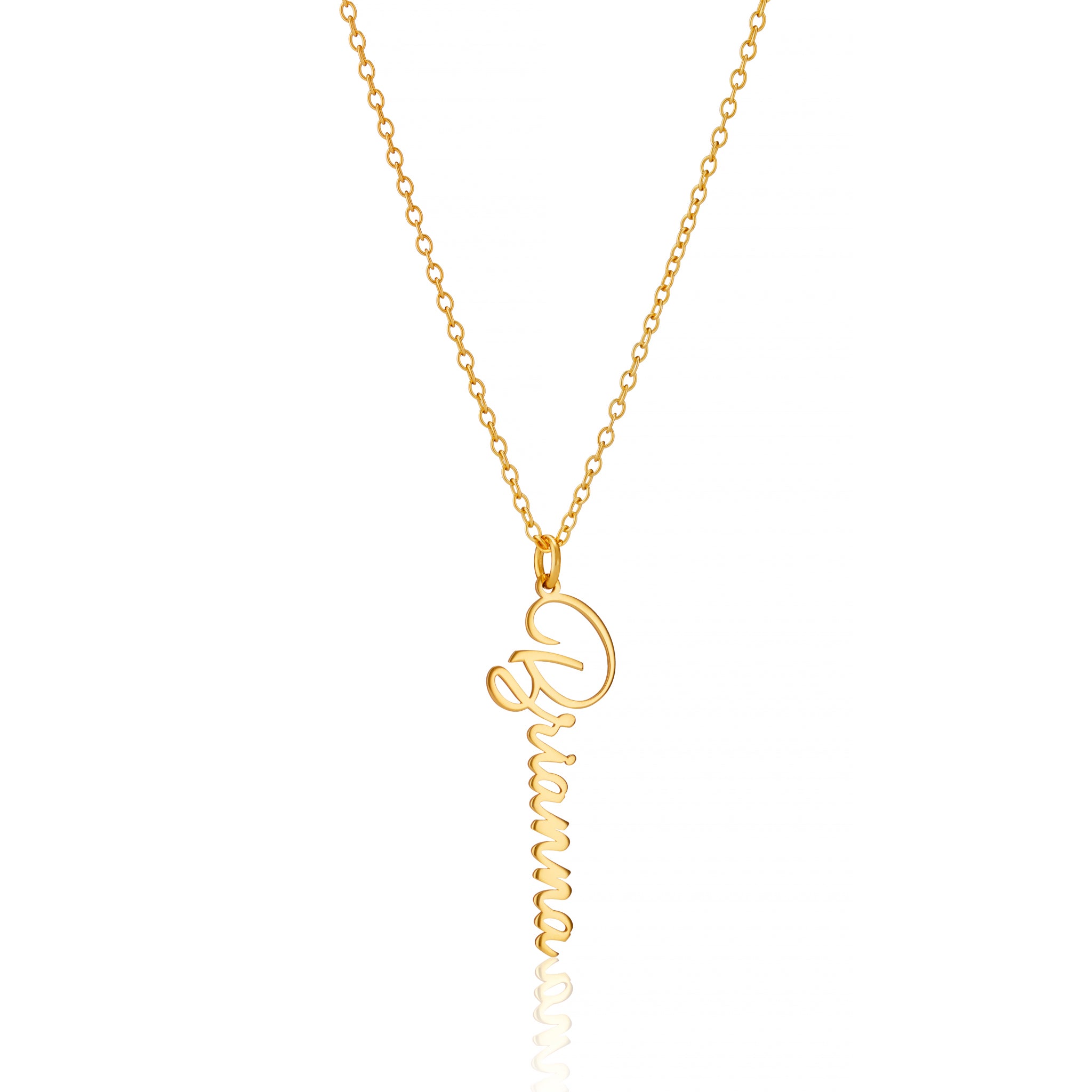 Personalised Vertical Cursive Name Necklace