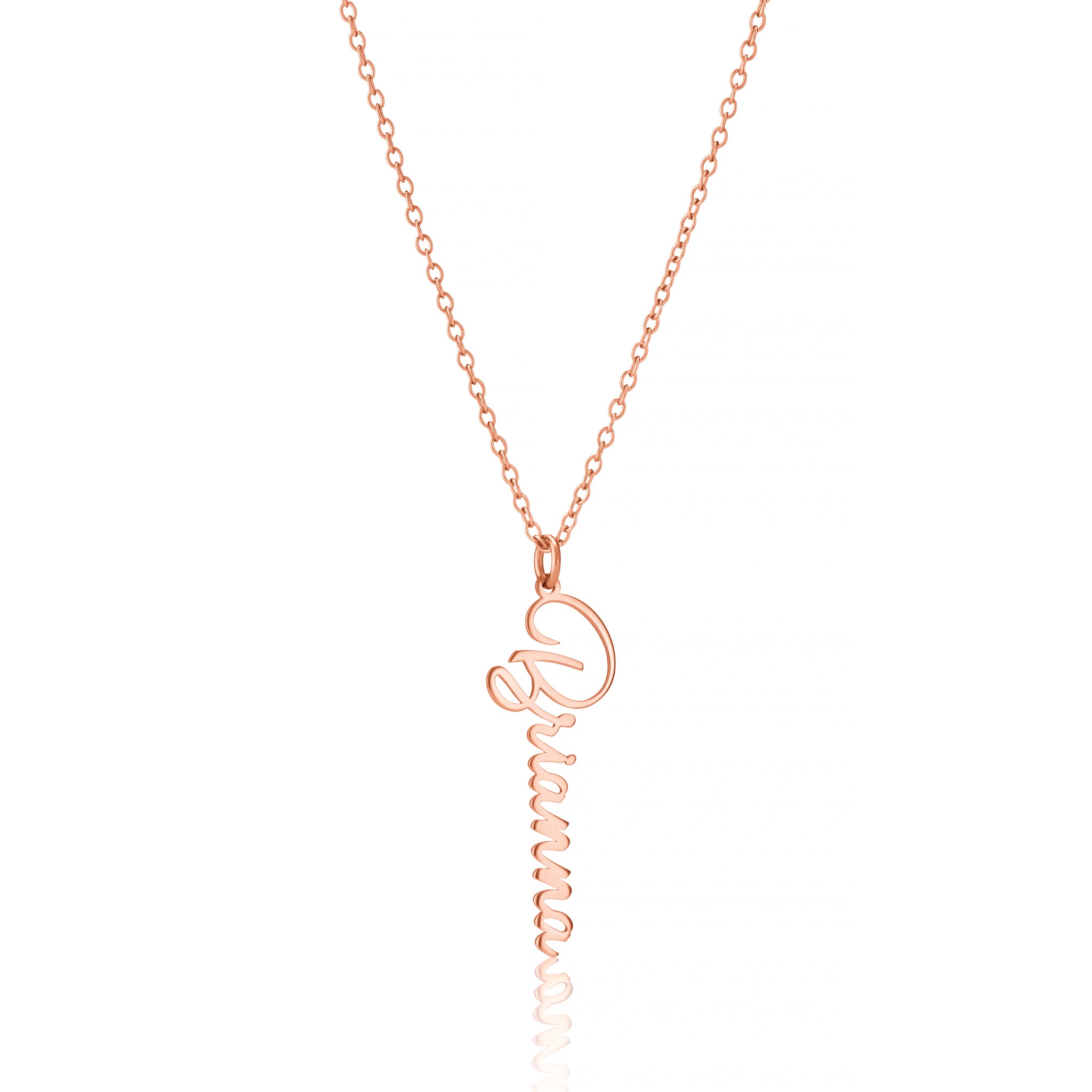 Personalised Vertical Cursive Name Necklace