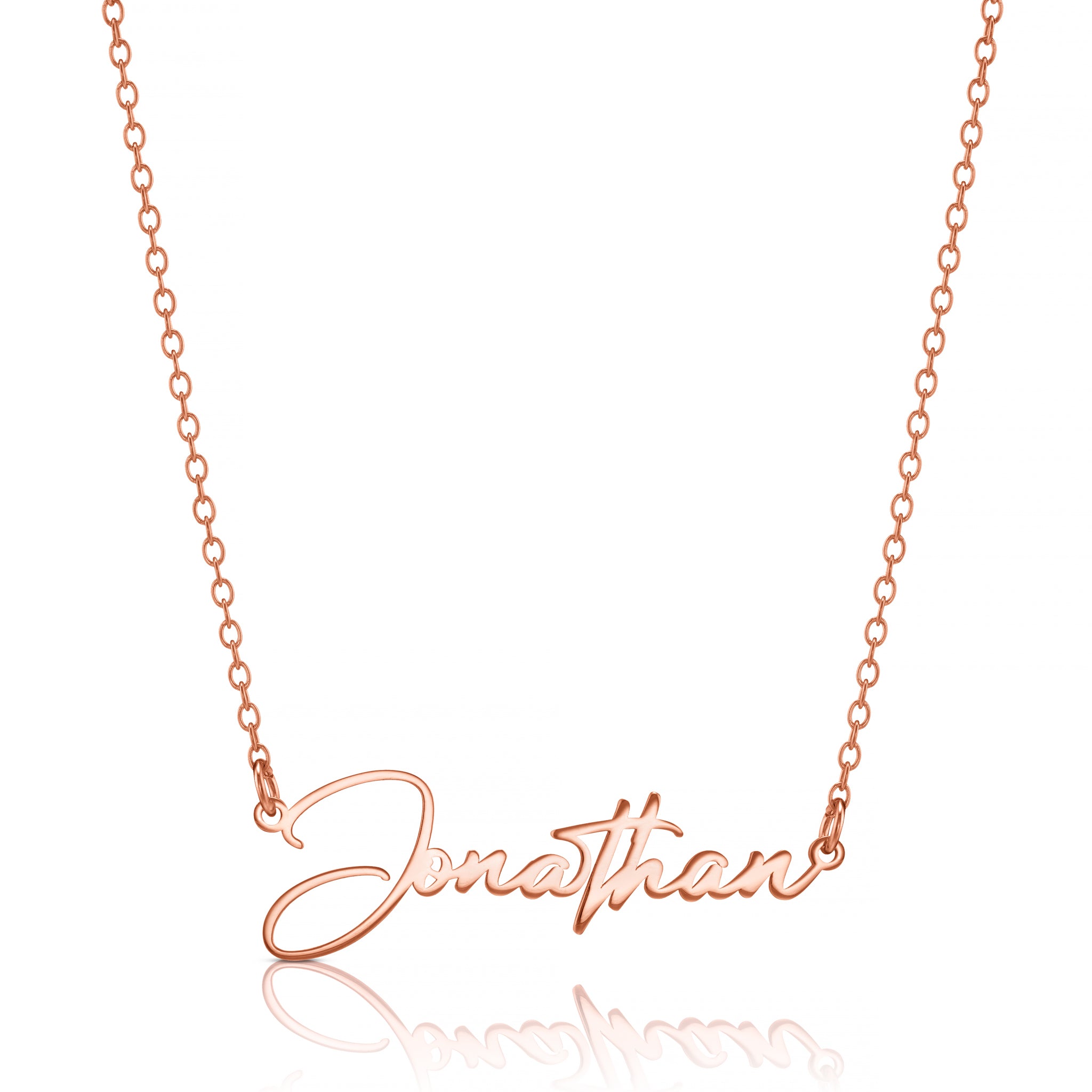 Silver Cursive Font Name Necklace - Personalised Elegance
