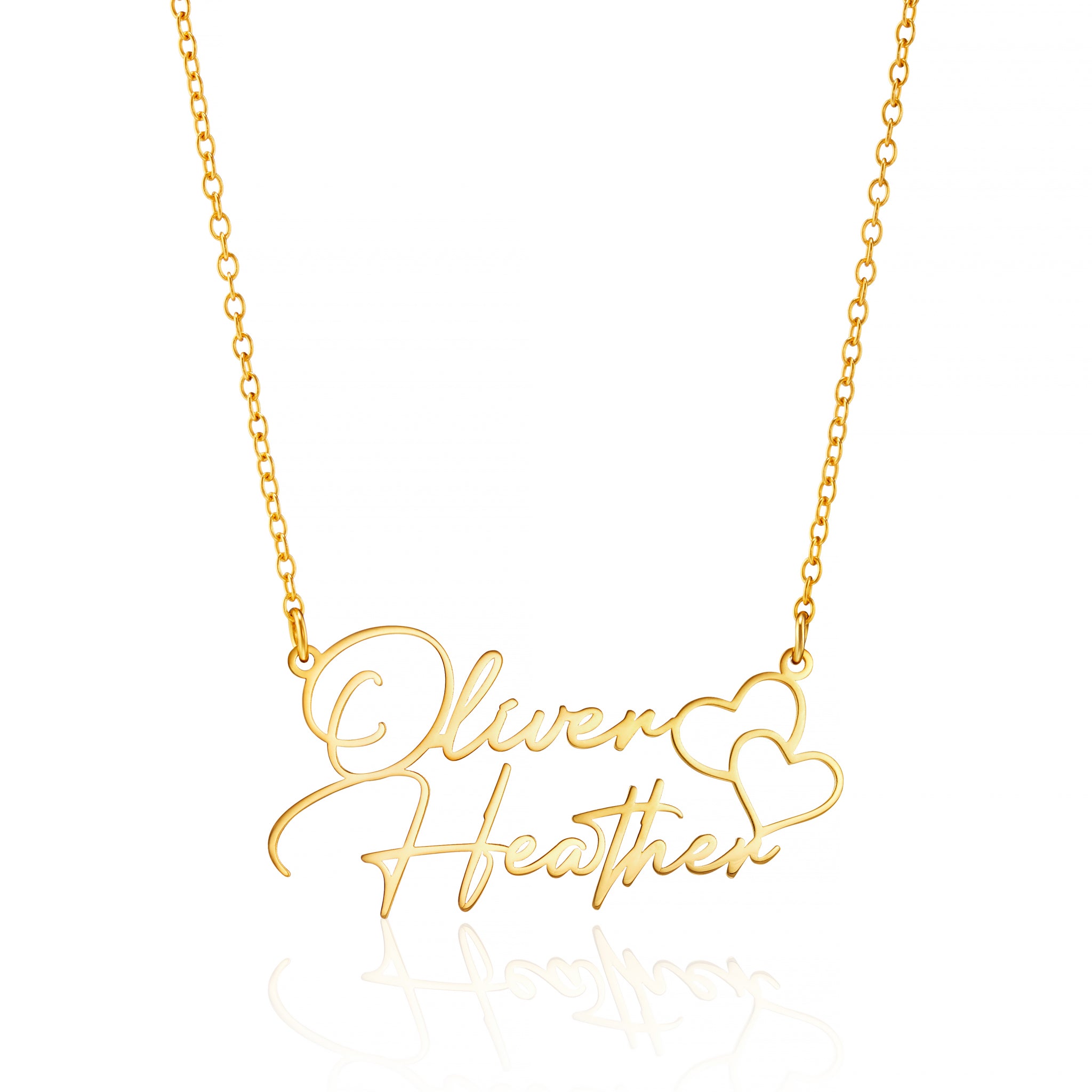 Personalised Couples Heart Name Necklace
