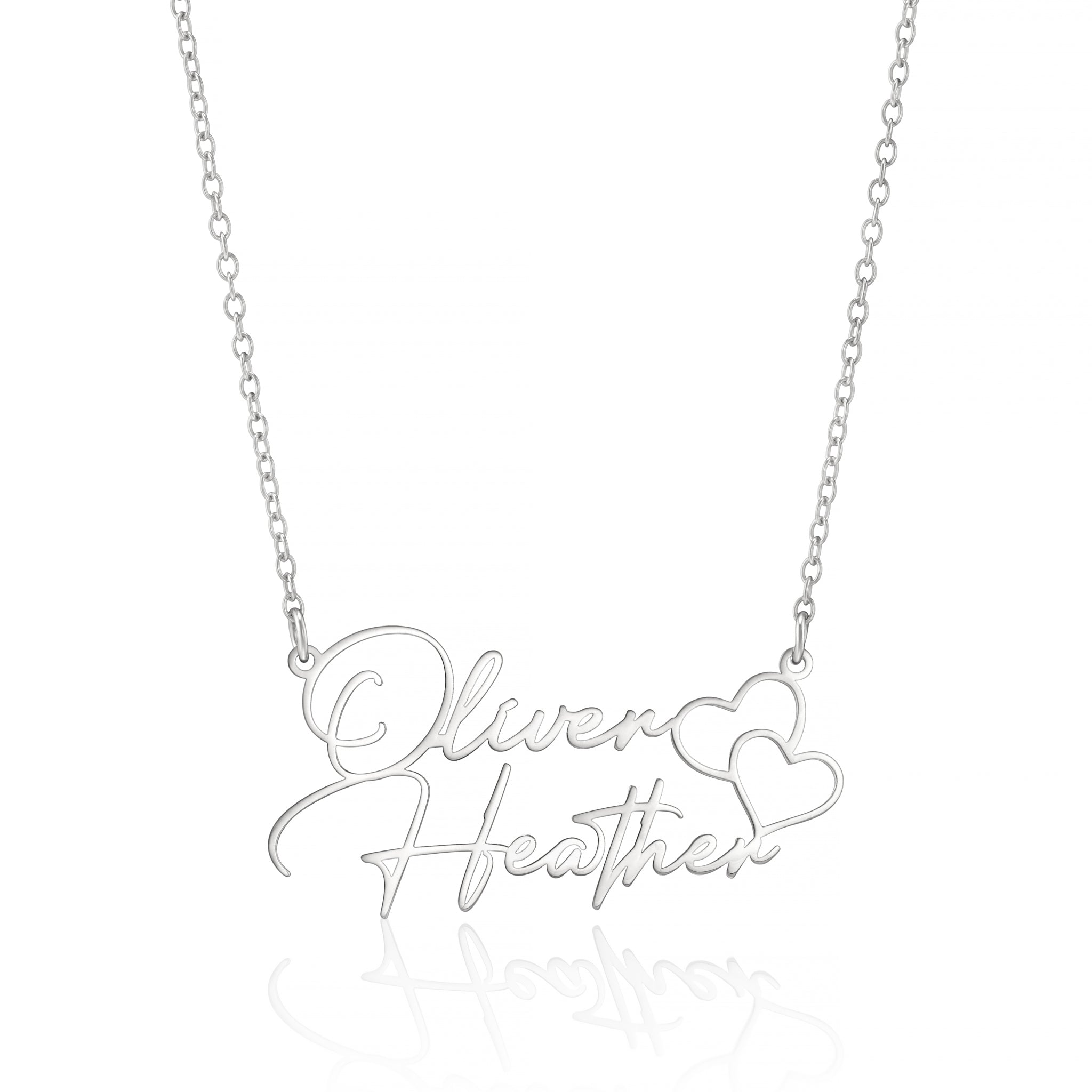 Personalised Couples Heart Name Necklace