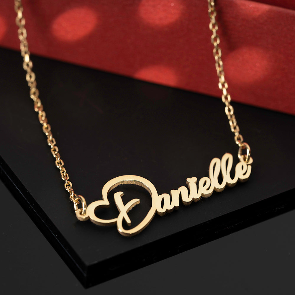 Personalised Heart Name Necklace - ZNAJEWELS