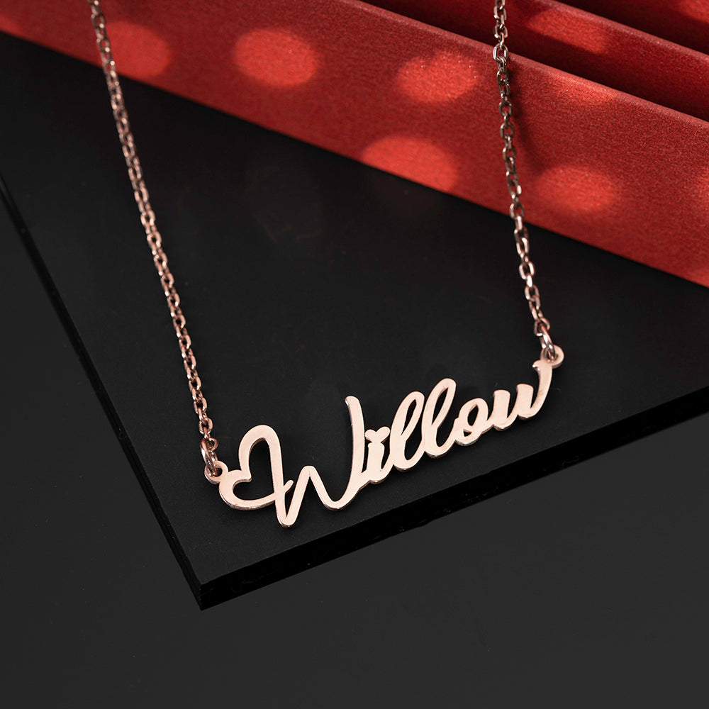 Personalised Heart Name Necklace - ZNAJEWELS