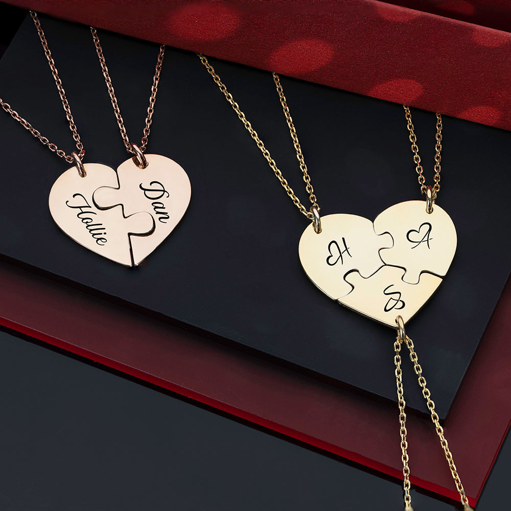 Personalised Puzzle Heart Necklace