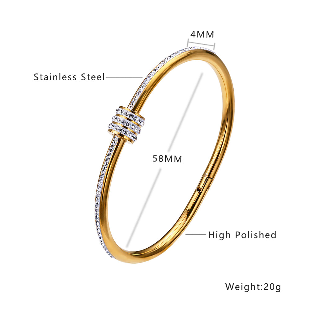 Crystal Bangle Oval Charm (Gold and Silver)