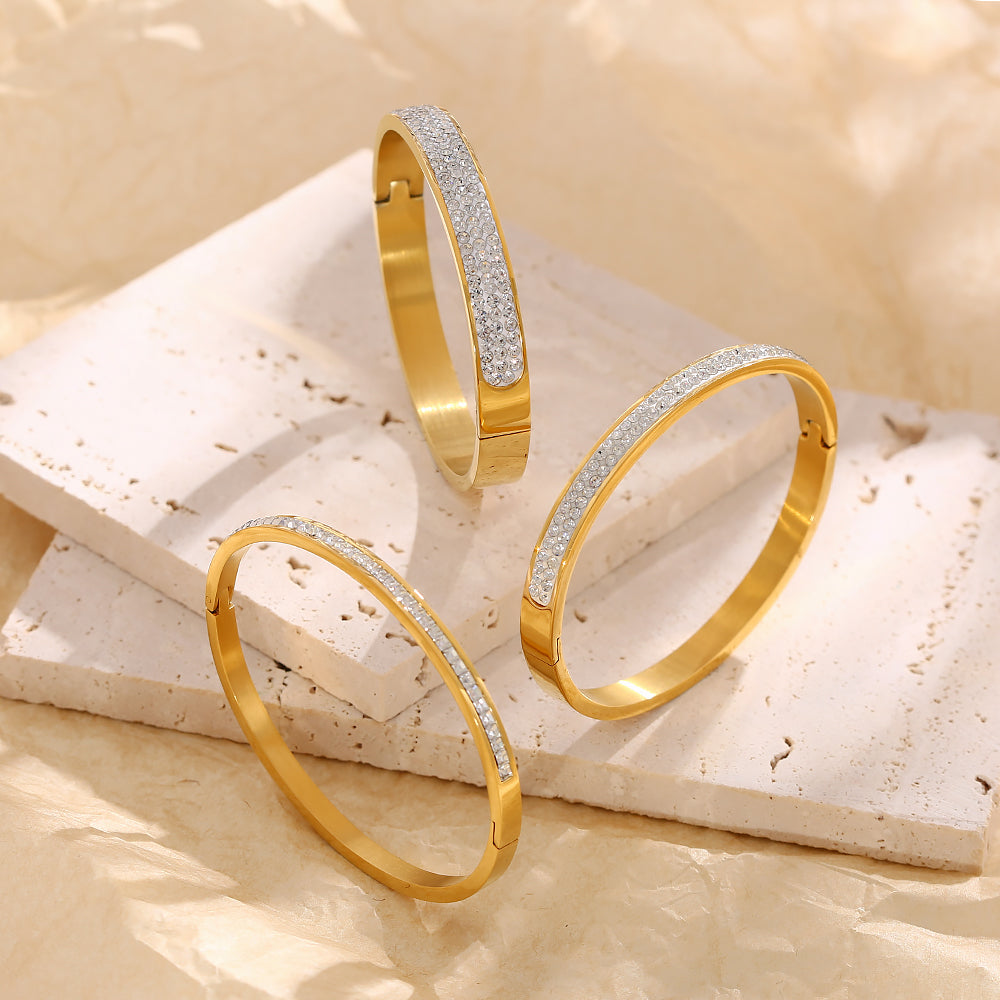 Crystal Bangle (Gold)