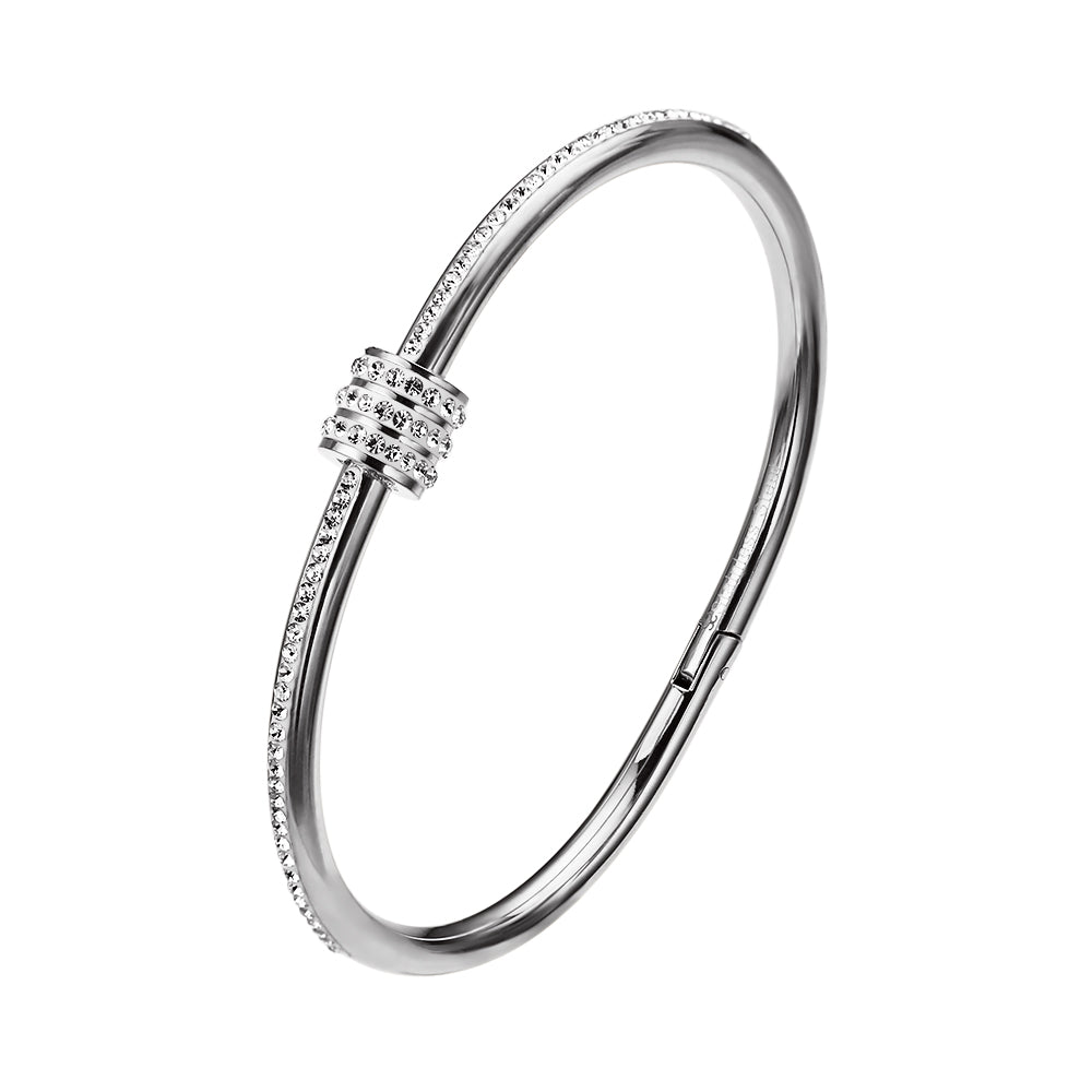 Crystal Bangle Oval Charm (Gold and Silver)