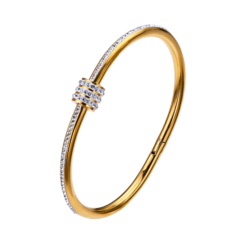 Crystal Bangle Oval Charm (Gold and Silver)