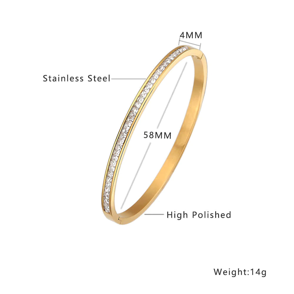 Crystal Bangle (Gold)