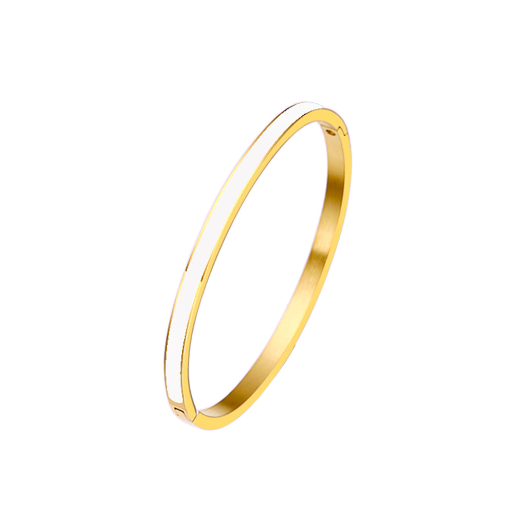 Colour Enamel Bangle (Gold)