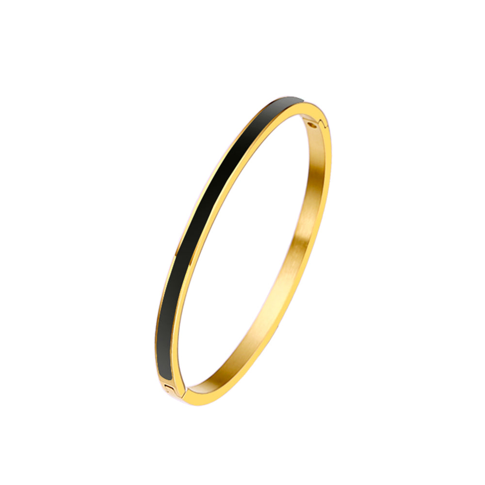 Colour Enamel Bangle (Gold)