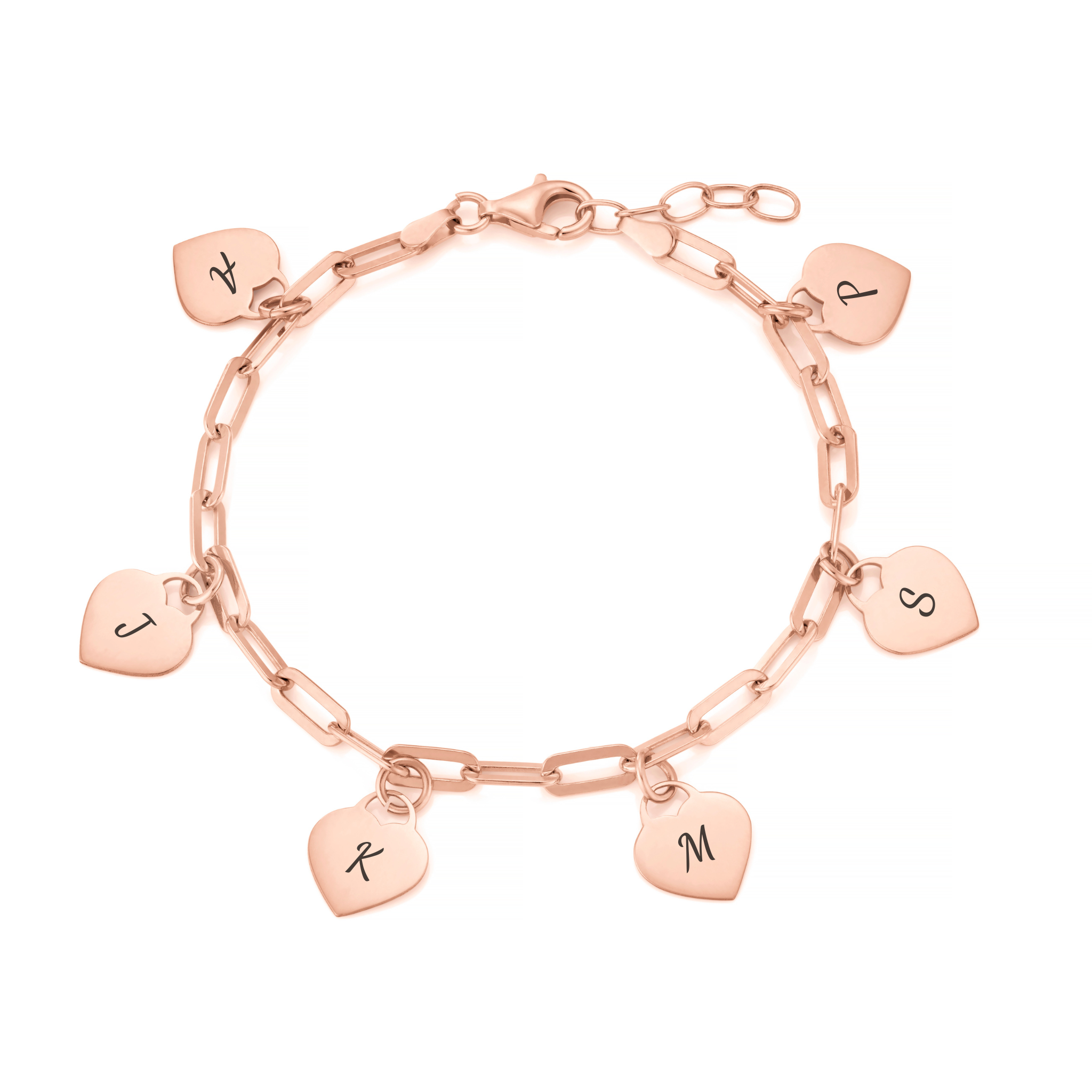 Personalised Multiple Name Bracelet Heart Pendant