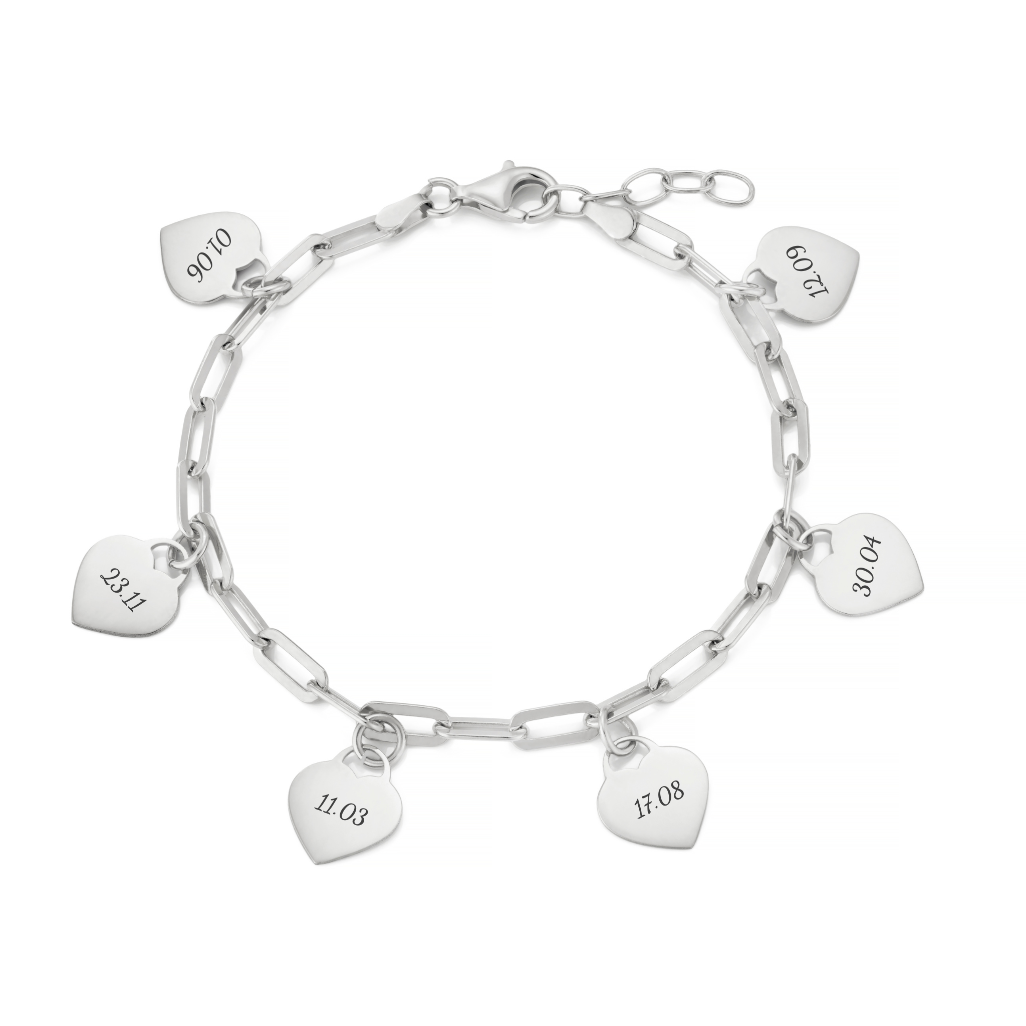 Personalised Multiple Name Bracelet Heart Pendant