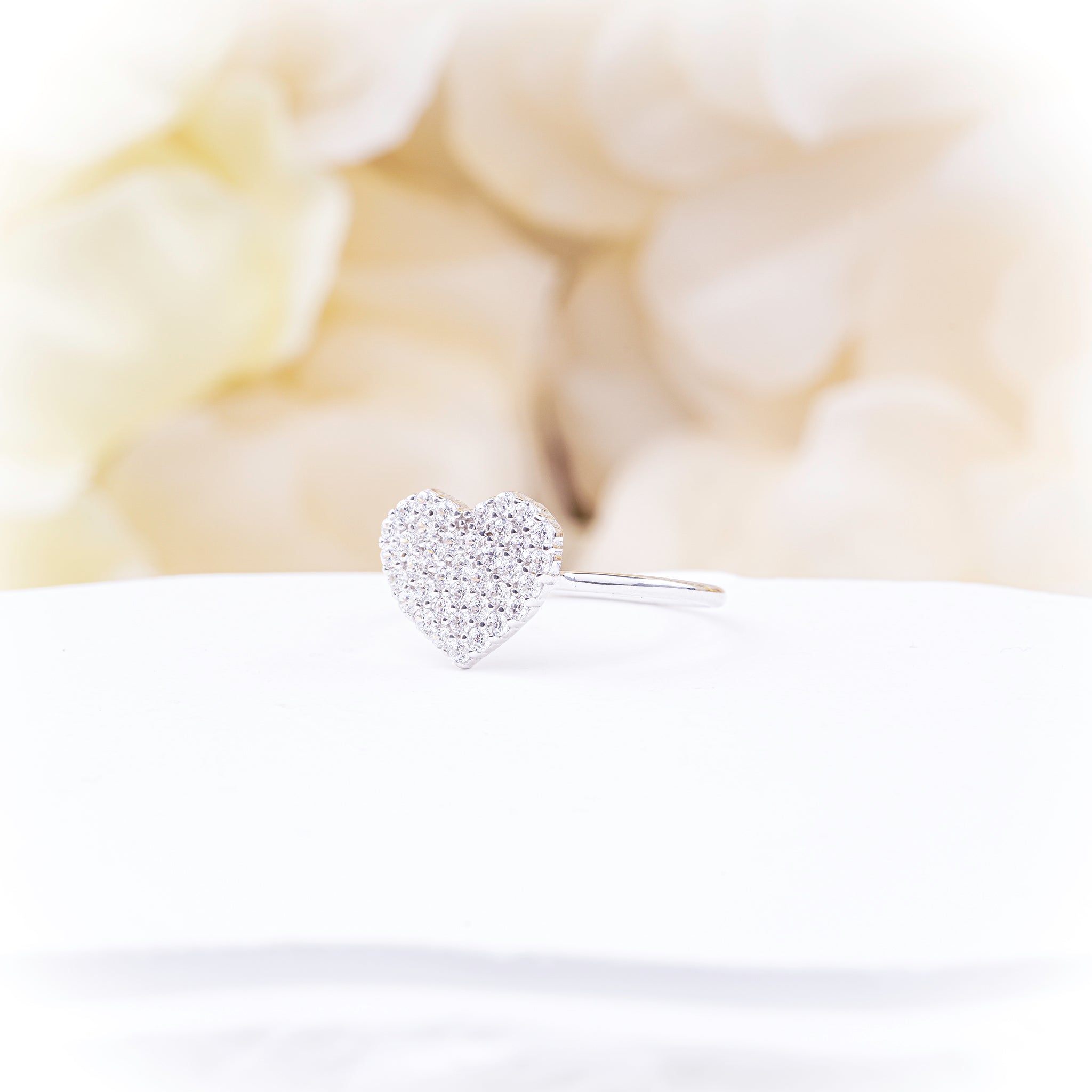 Heart Ring with Sparkling Stones