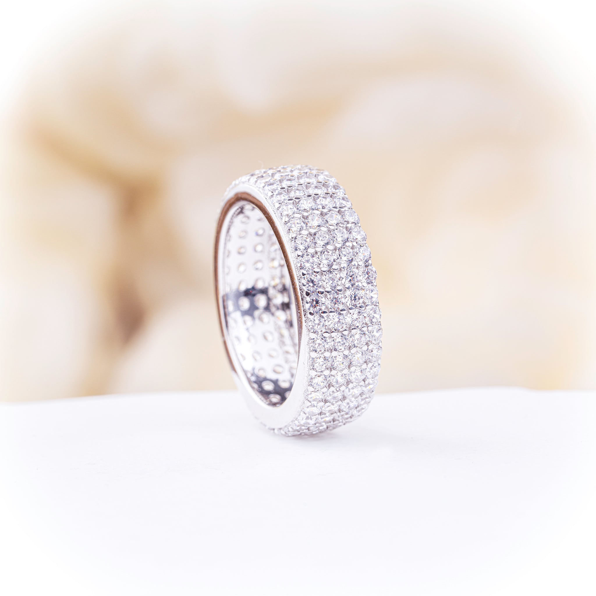 Wide Band Crystal Ring