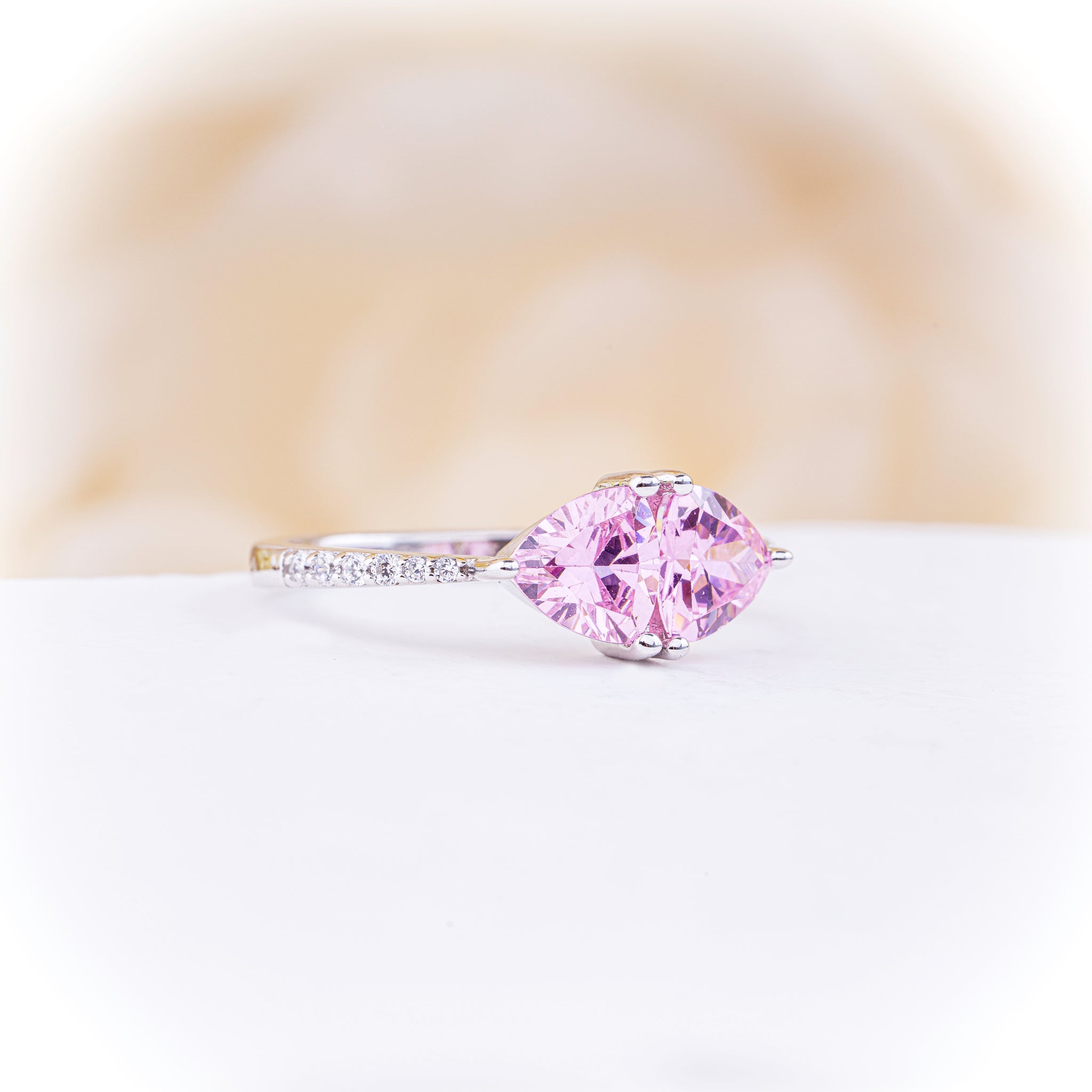 Twin Pink Marquise Ring