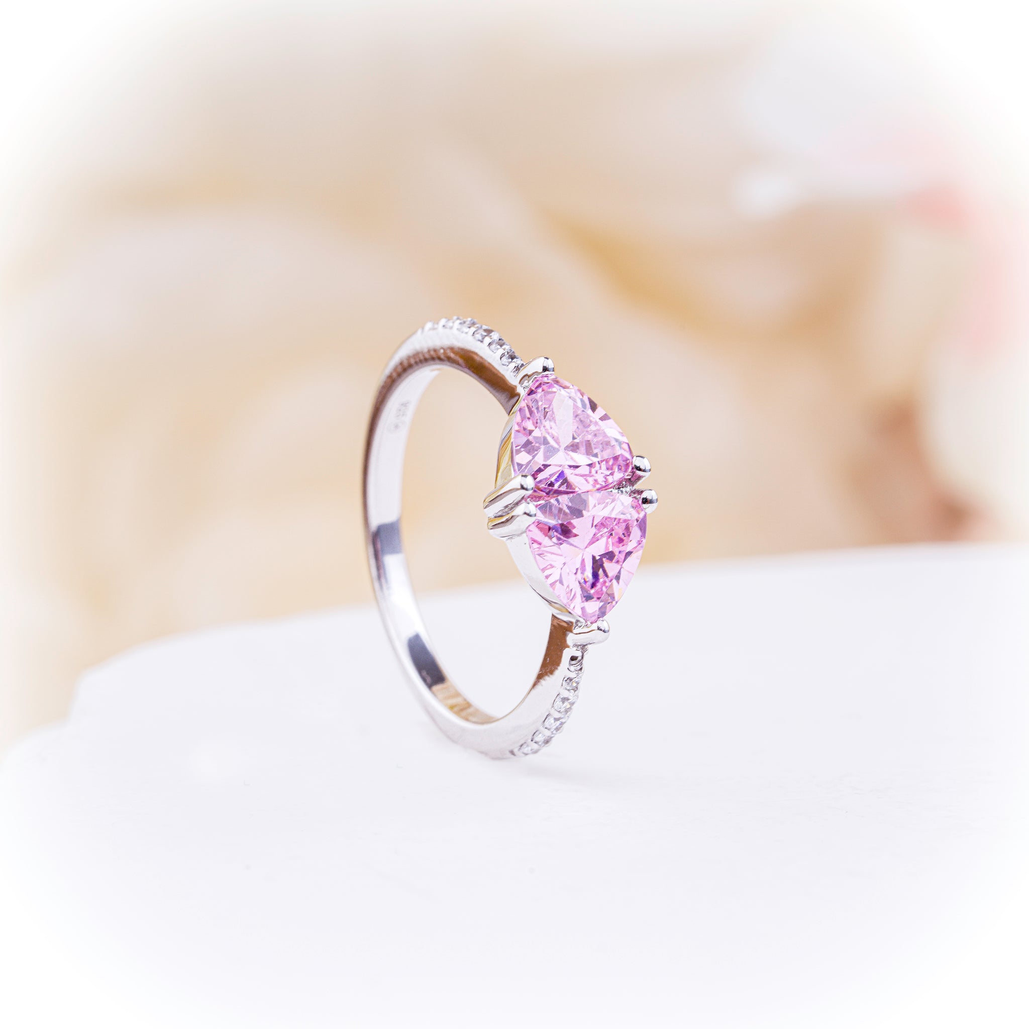 Twin Pink Marquise Ring