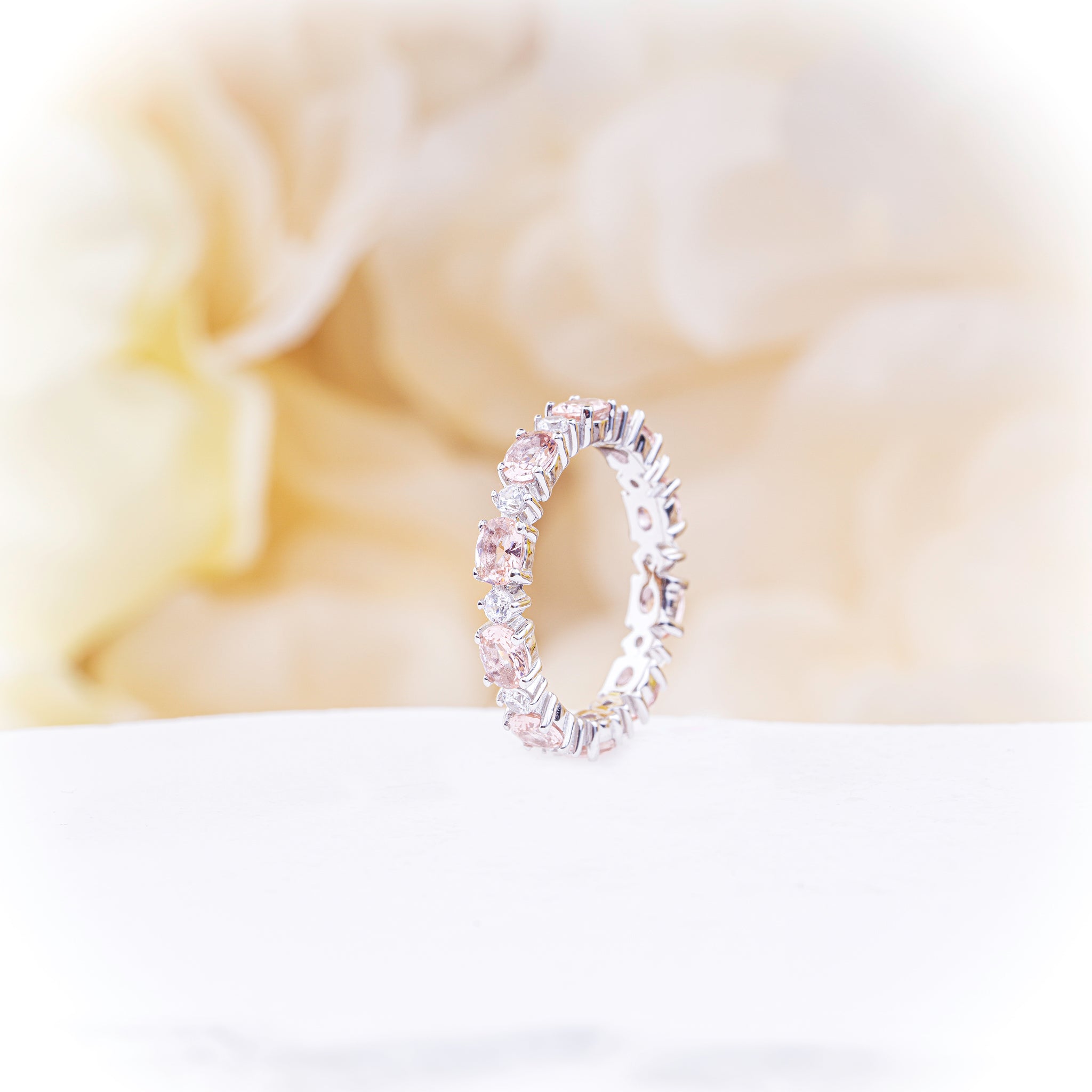 Ring with Champagne Cubic Zirconia