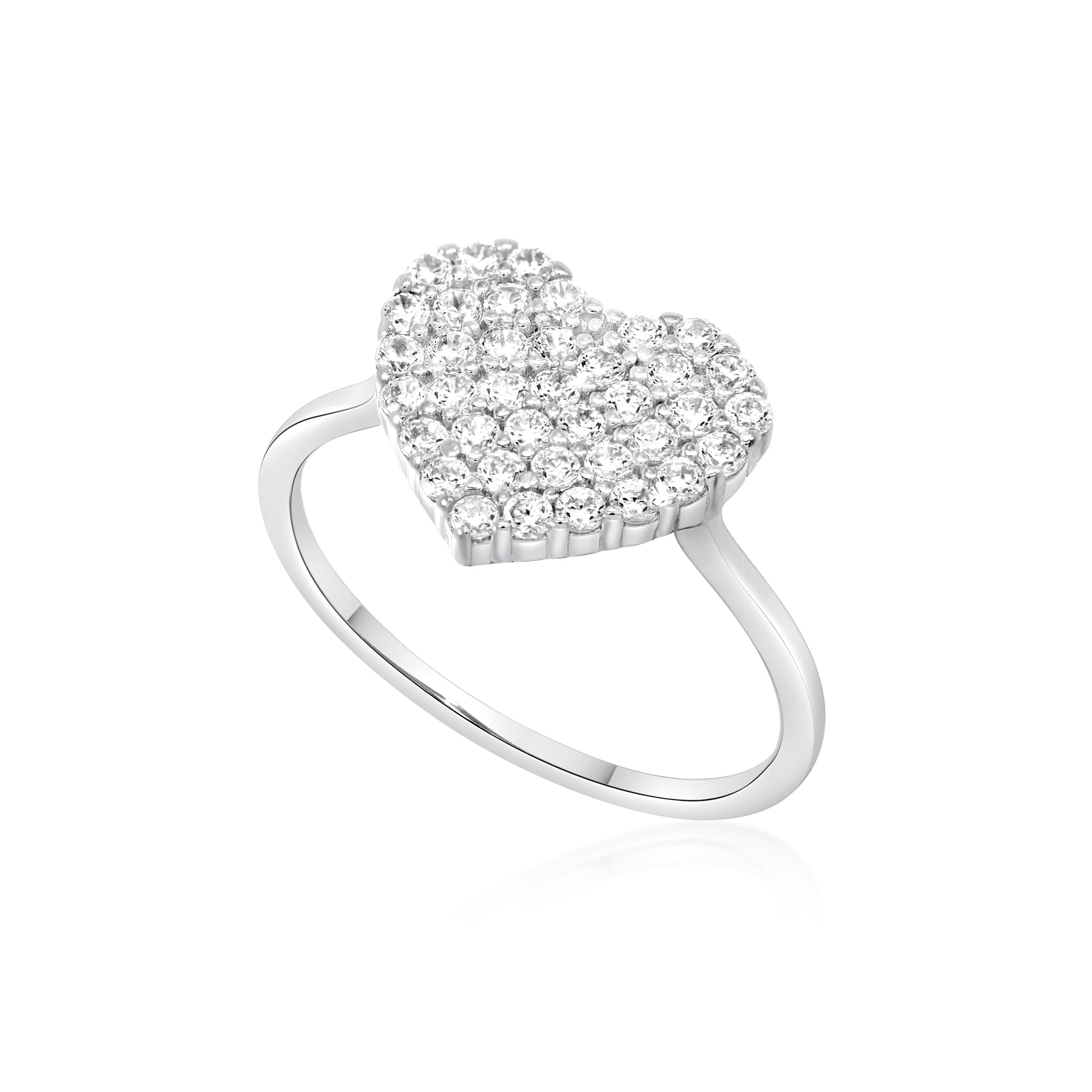 Heart Ring with Sparkling Stones