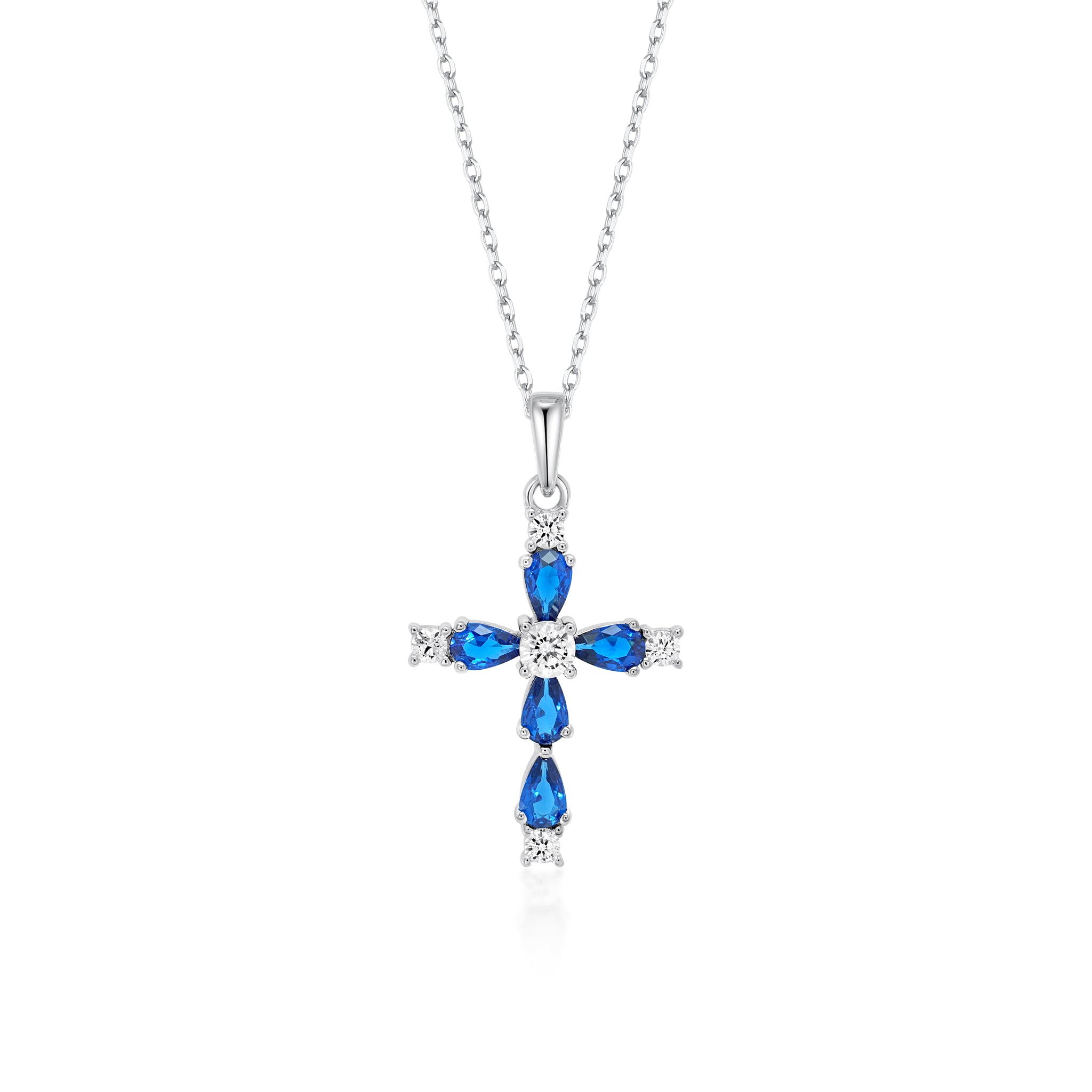 Sapphire Cross Necklace