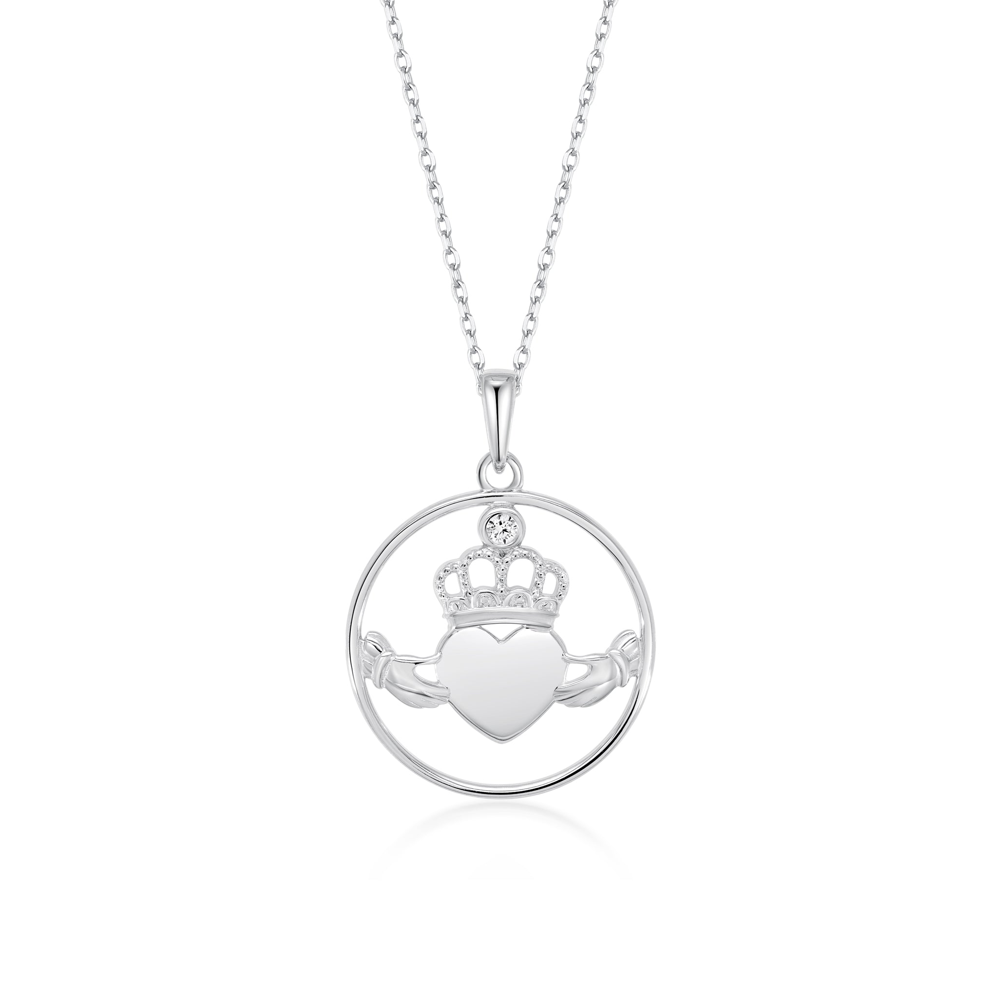 Silver Claddagh Pendant Necklace