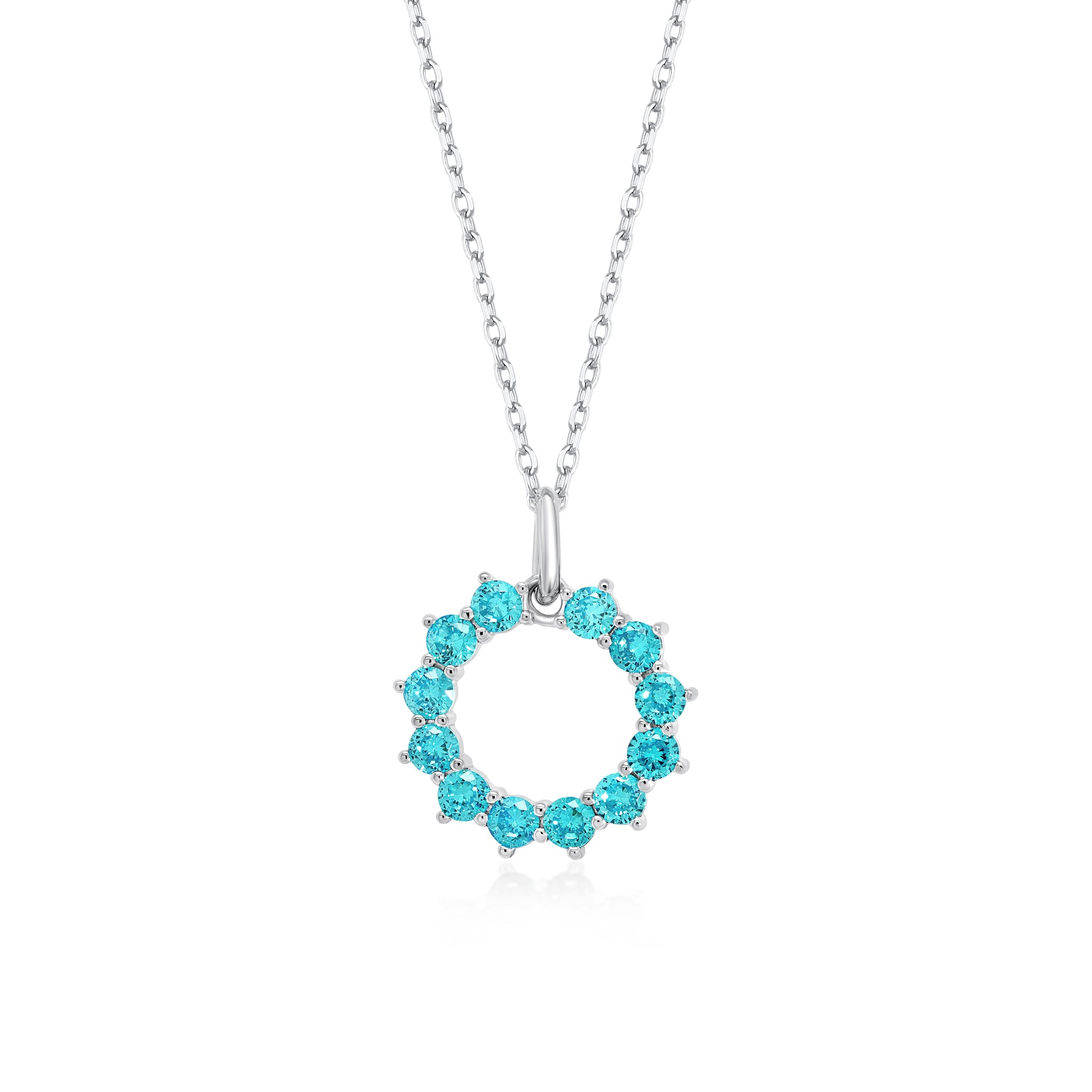 Turquoise Circle Pendant Necklace