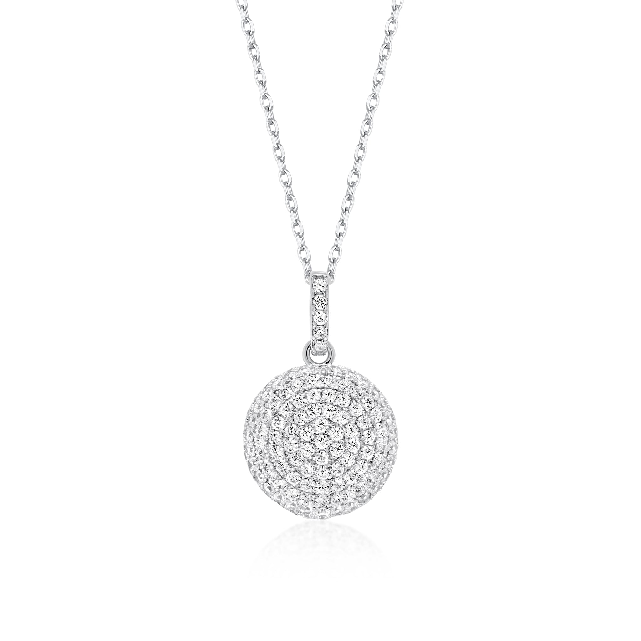 Sparkling Zirconia Sphere Necklace