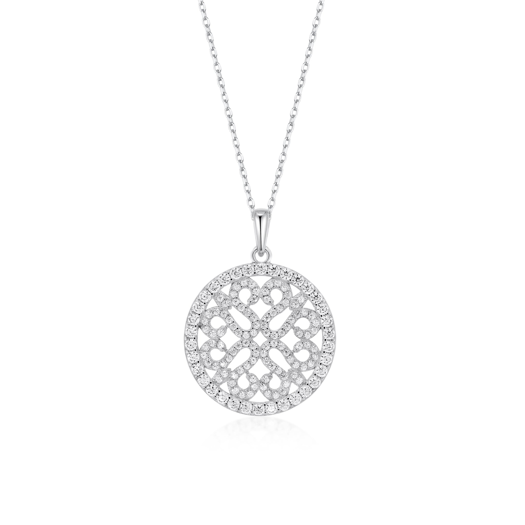 Sparkling Lace Pendant Necklace