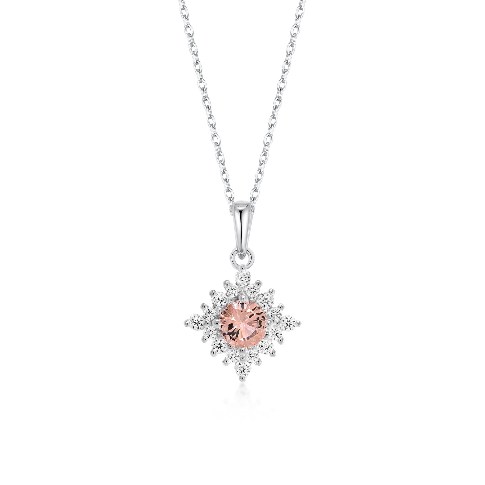 Rose Sunburst Pendant Necklace