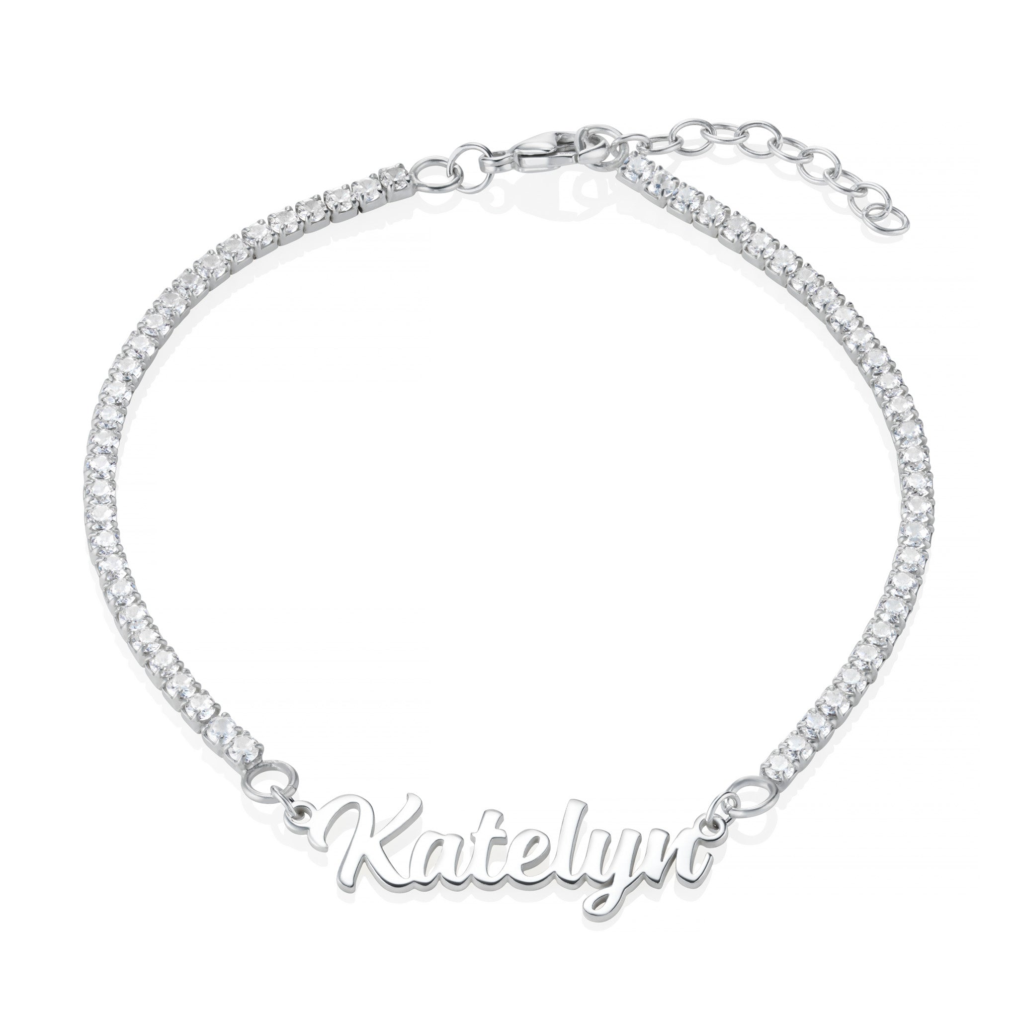 Personalised Sterling Silver Name Tennis Bracelet