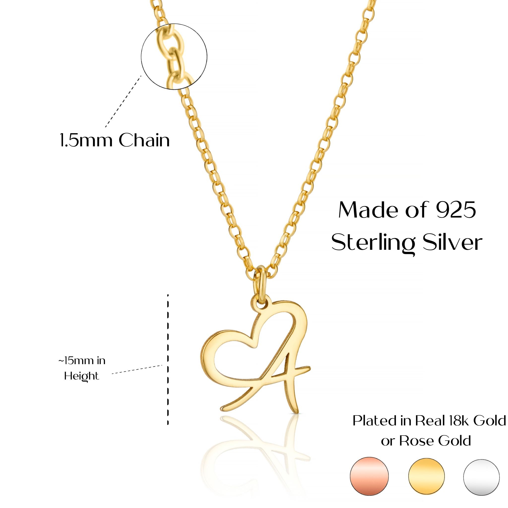 Personalised Heart-Shaped Initial Pendant Necklace