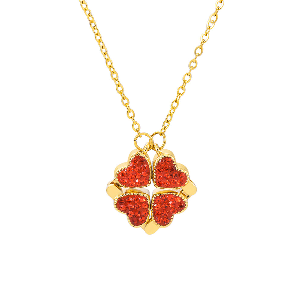 Clover Hearts Necklace (Gold)