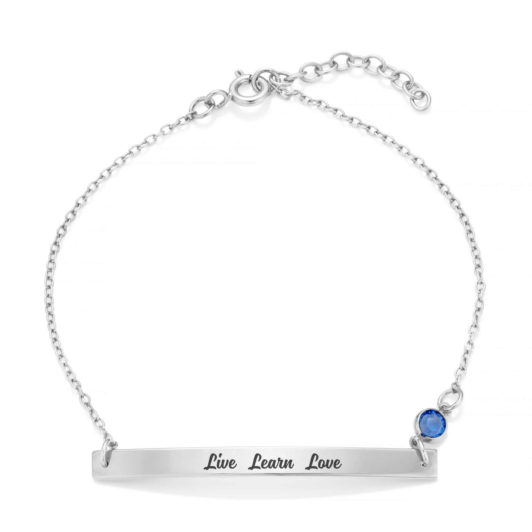 Personalised Name Bar Birthstone Bracelet