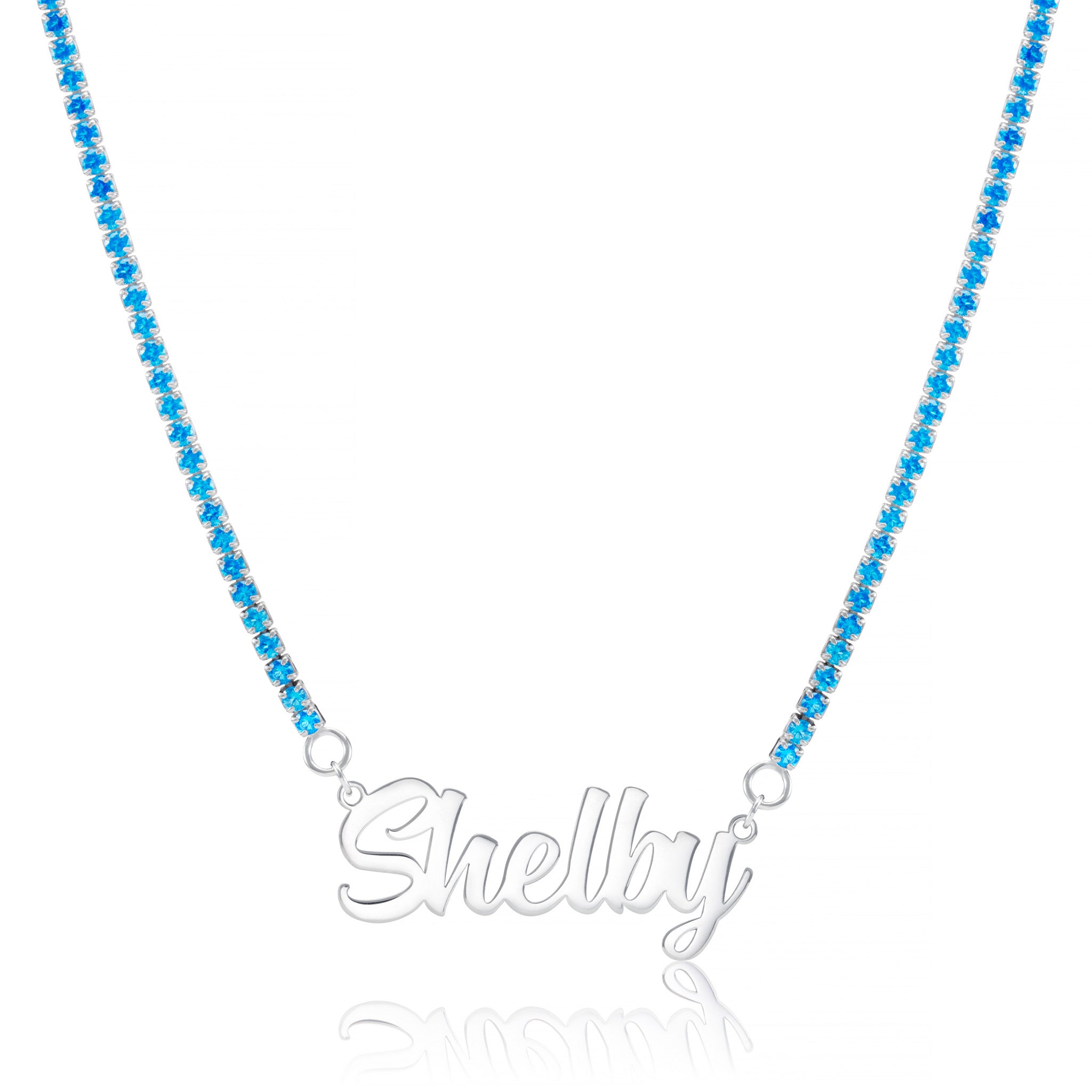 Personailsed Silver Tennis Name Necklace