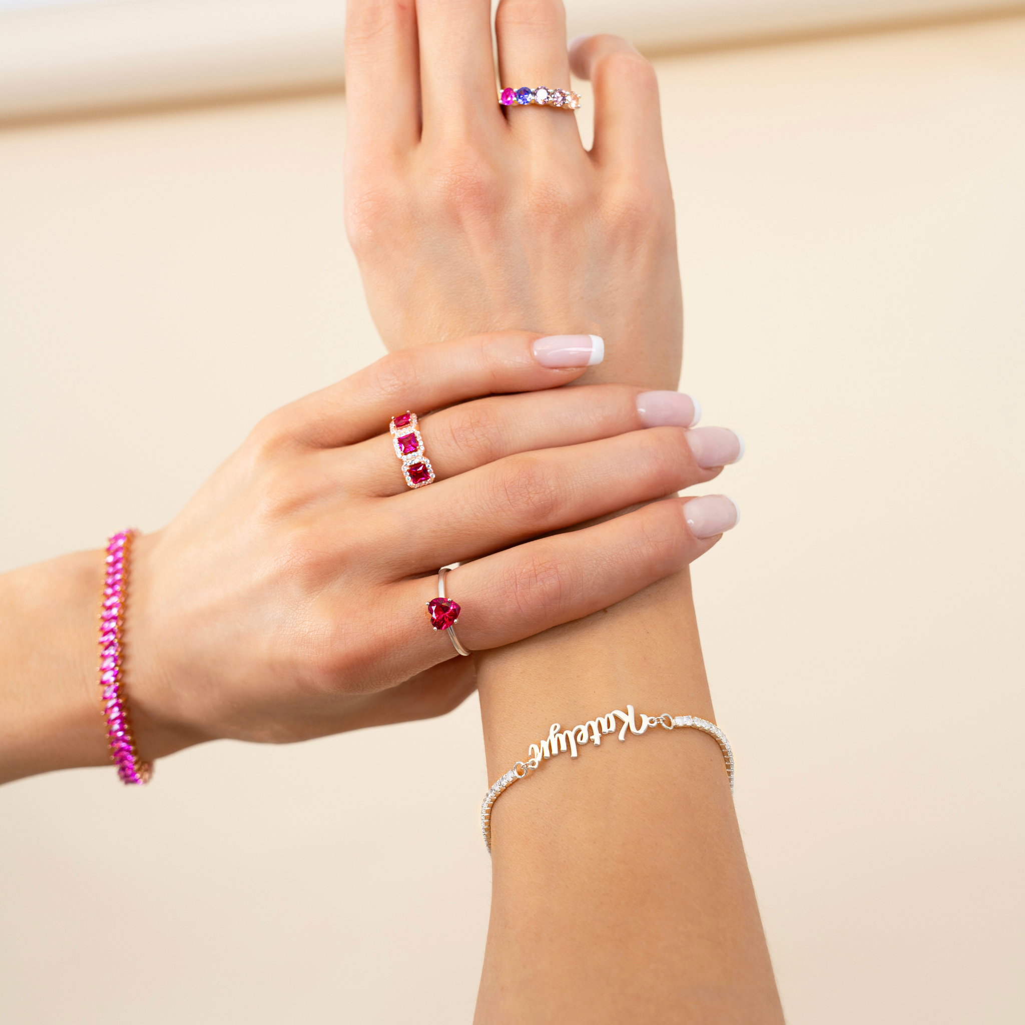 Pink Ruby Golour Gemstone Bracelet