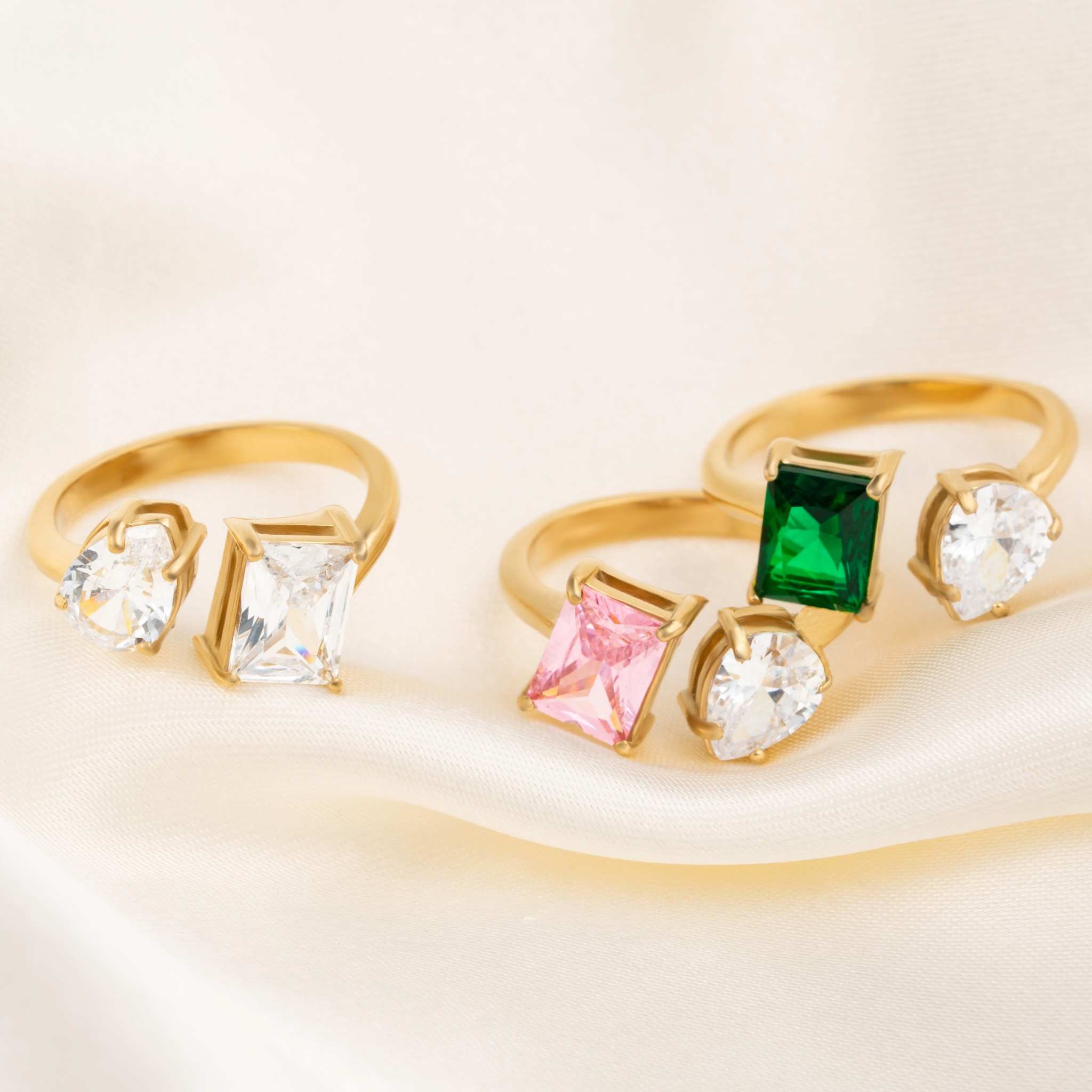 Personalised Gold-Tone Gemstone Rings