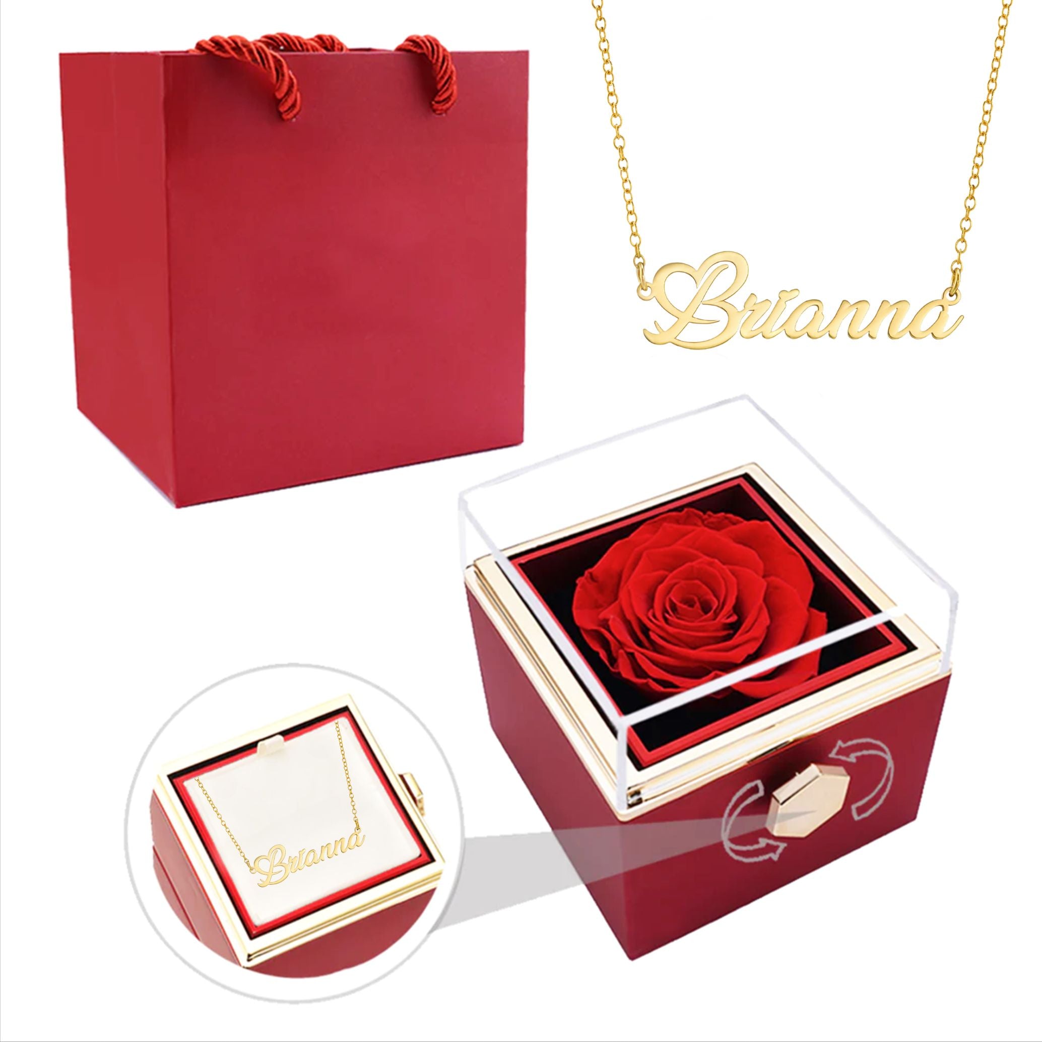 Eternal Rose Rotating Jewellery Box