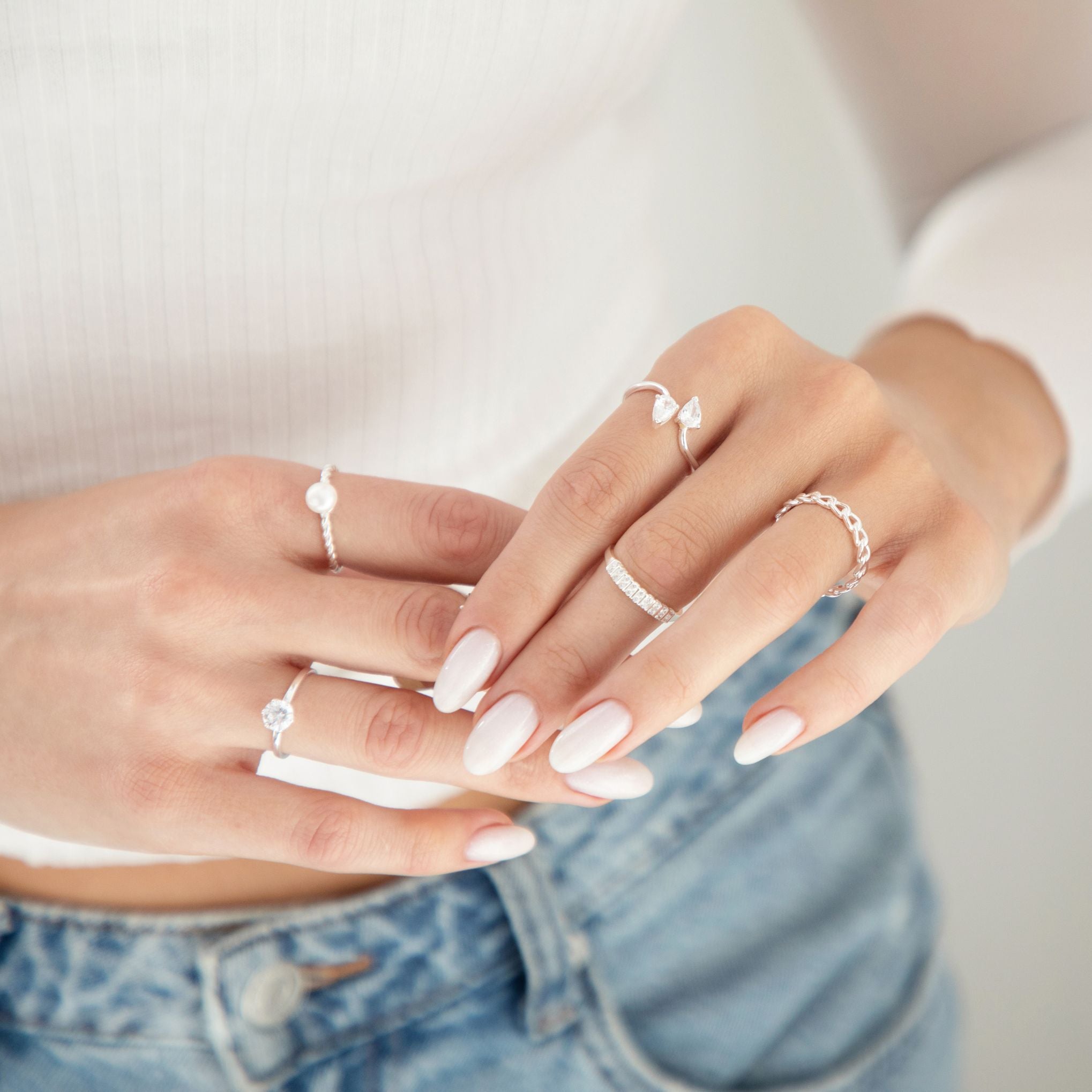 Freshwater Pearl on a Handcrafted Sterling Silver Band Ring