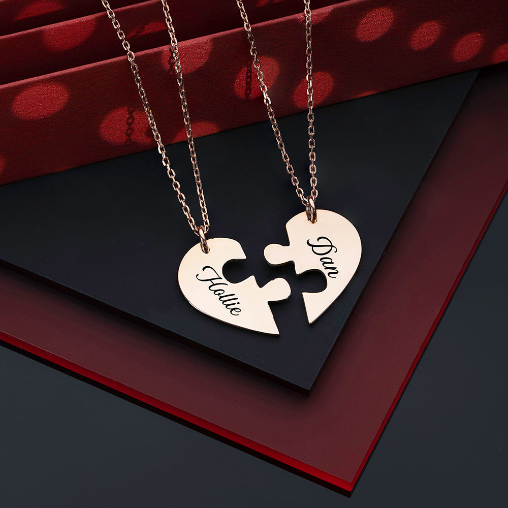 Personalised Puzzle Heart Necklace