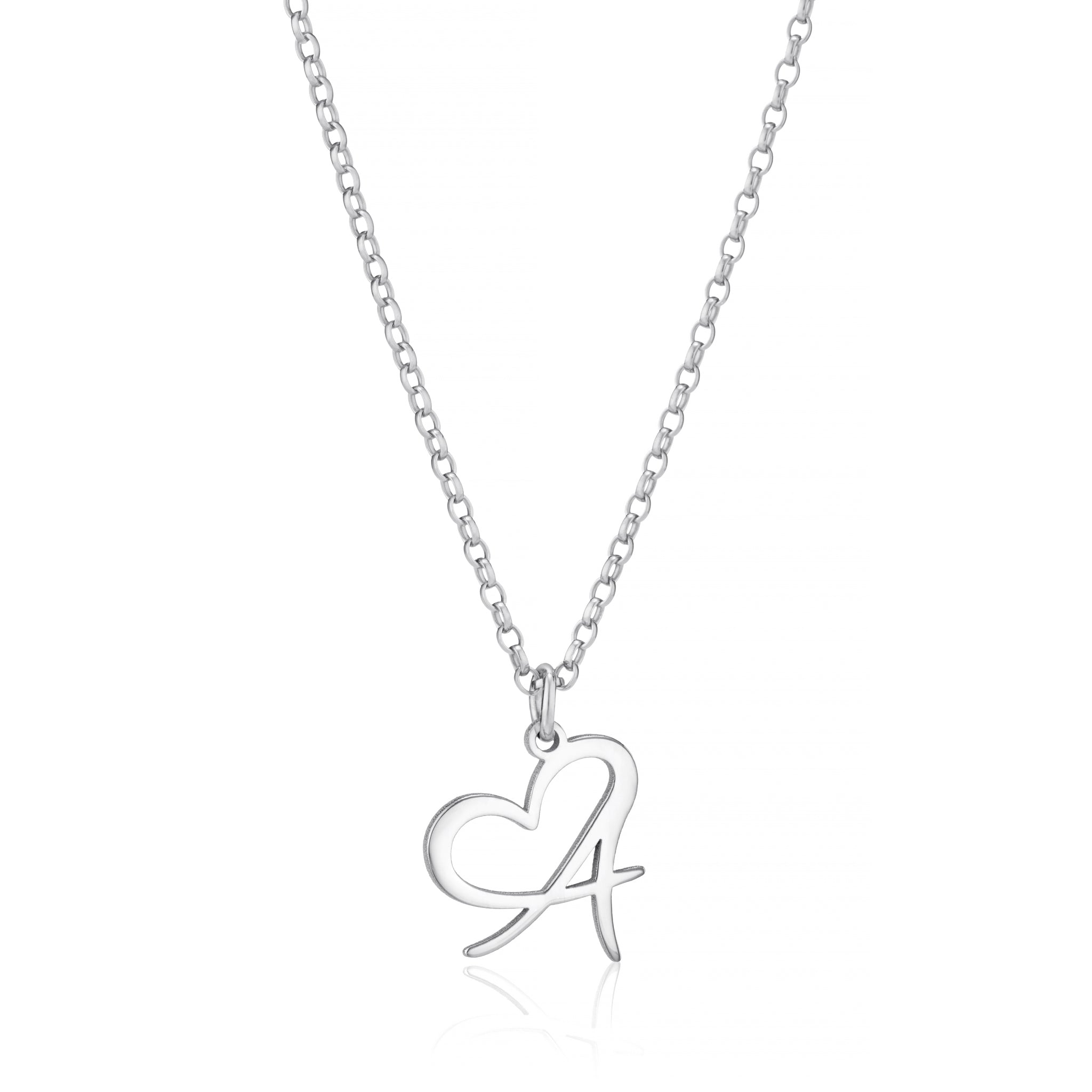 Personalised Handcrafted Silver Initial Heart Necklace