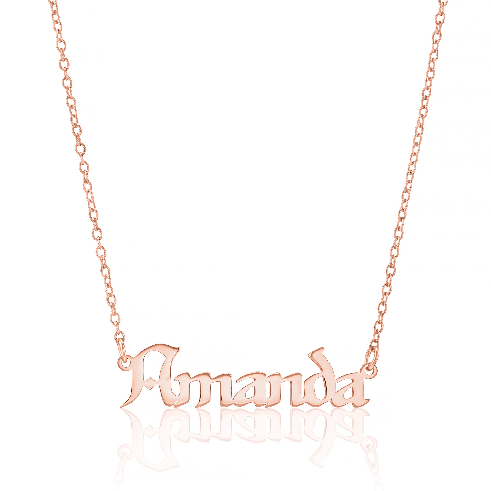 Personalised Old English Style Name Necklace