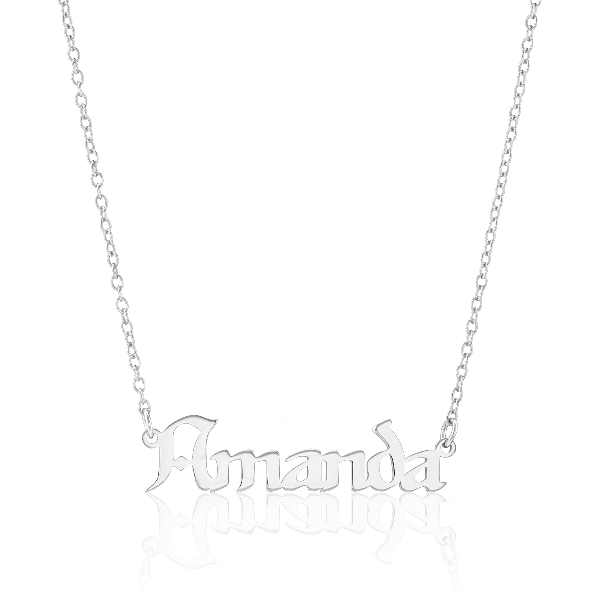 Personalised Old English Style Name Necklace