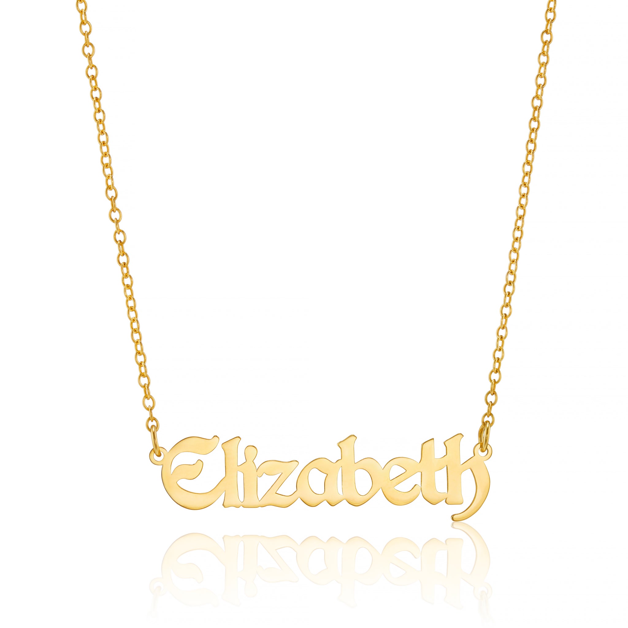 Vintage-Inspired Personalised Name Necklace in Old English Font