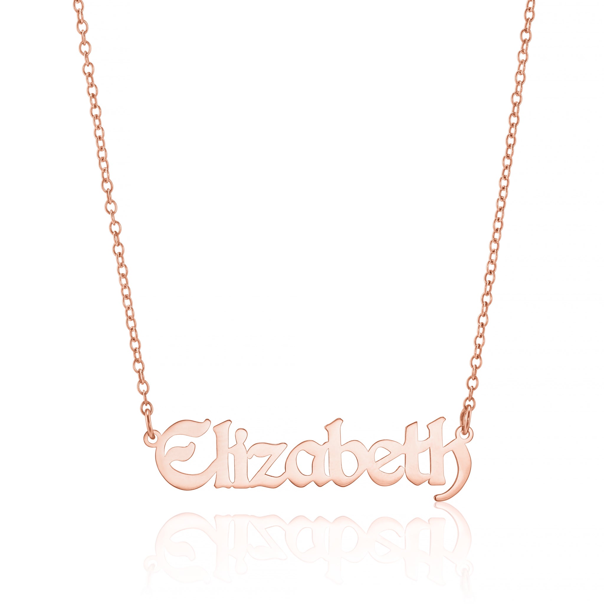 Vintage-Inspired Personalised Name Necklace in Old English Font