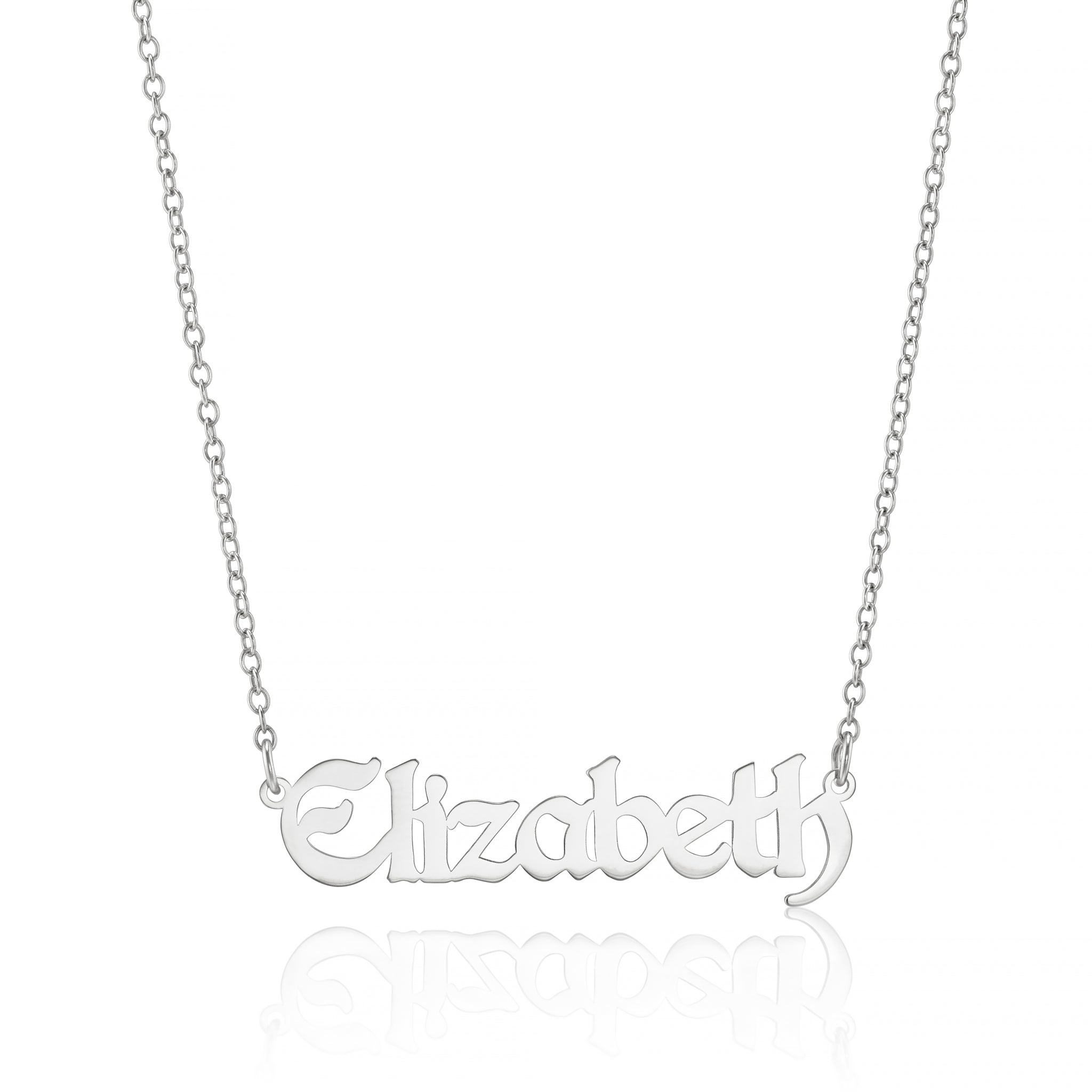 Vintage-Inspired Personalised Name Necklace in Old English Font